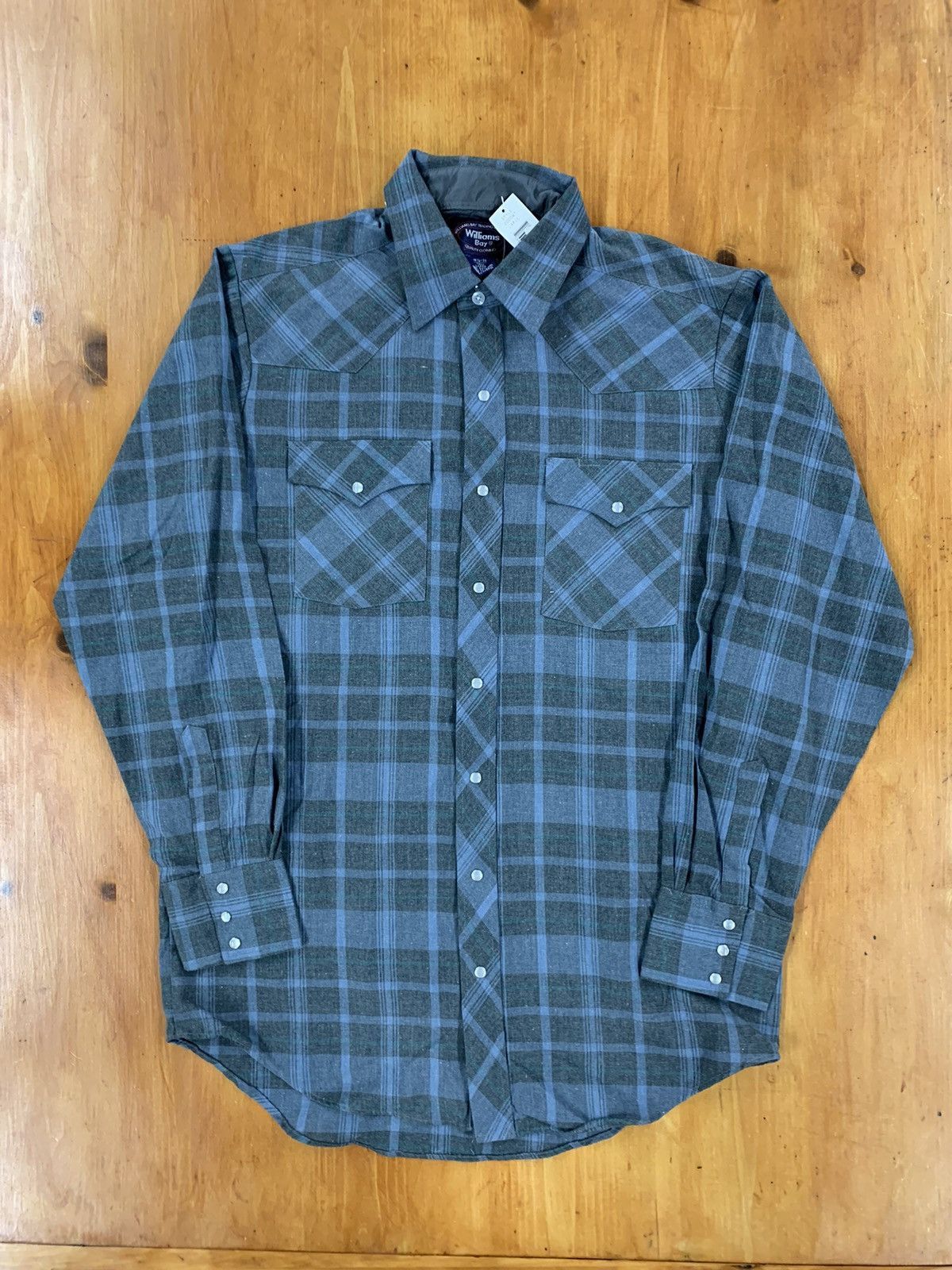 Vintage Vintage Blue Plaid Western Shirt Size US L / EU 52-54 / 3 - 1 Thumbnail