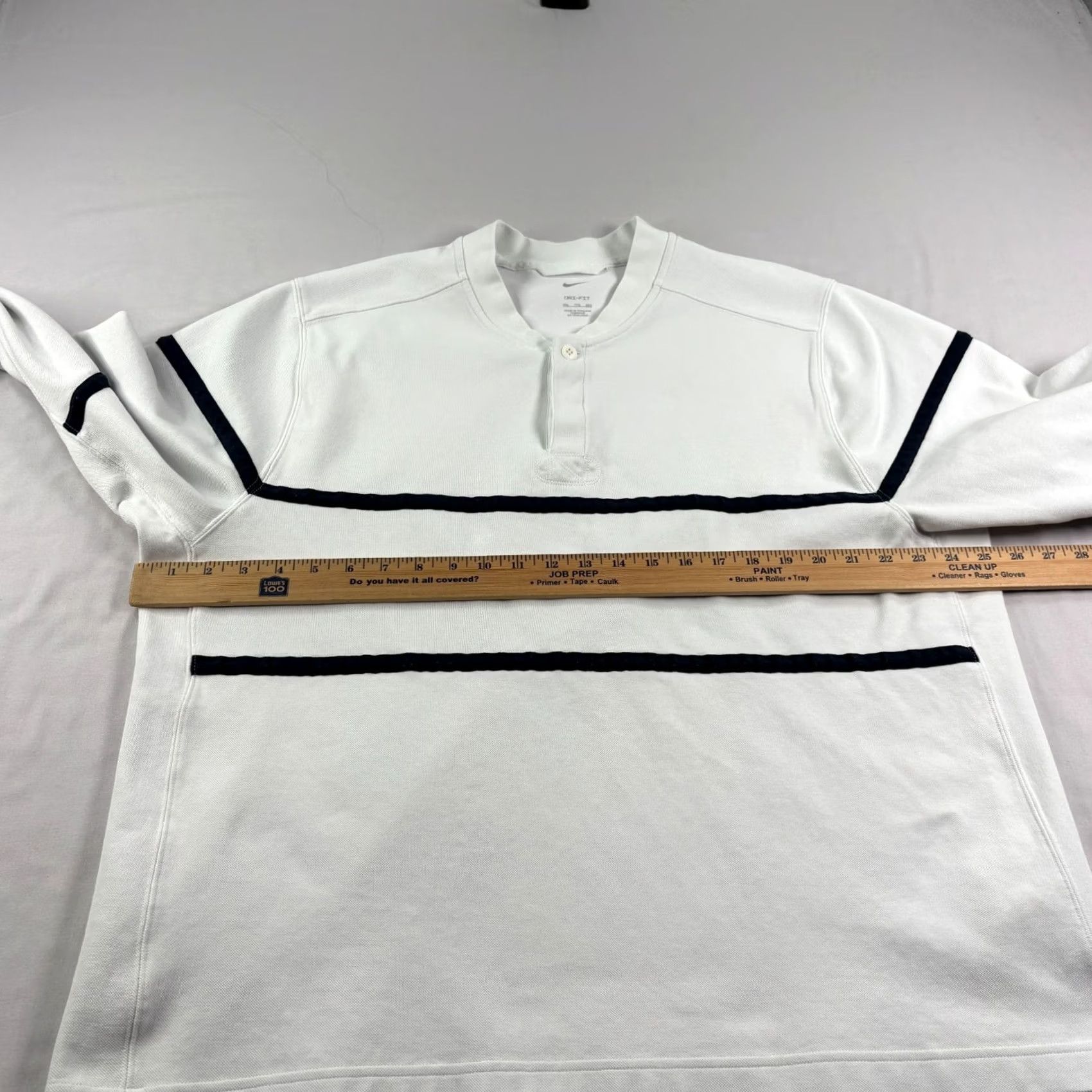 Nike Nike Golf Sweatshirt Mens 2XL White Striped Blade Collar Pullover Dri Fit Size US XXL / EU 58 / 5 - 4 Thumbnail