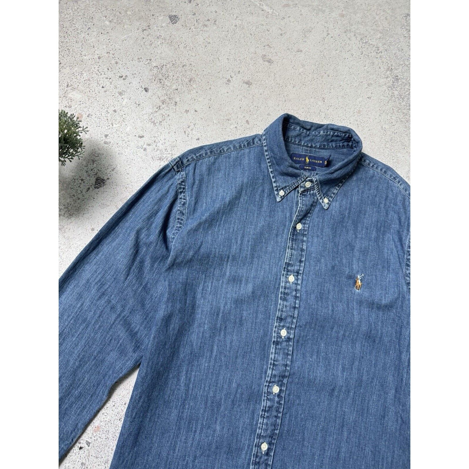 Polo Ralph Lauren Polo Ralph Lauren Denim Long Sleeve Button Up Shirt Size XL Size US XL / EU 56 / 4 - 5 Thumbnail