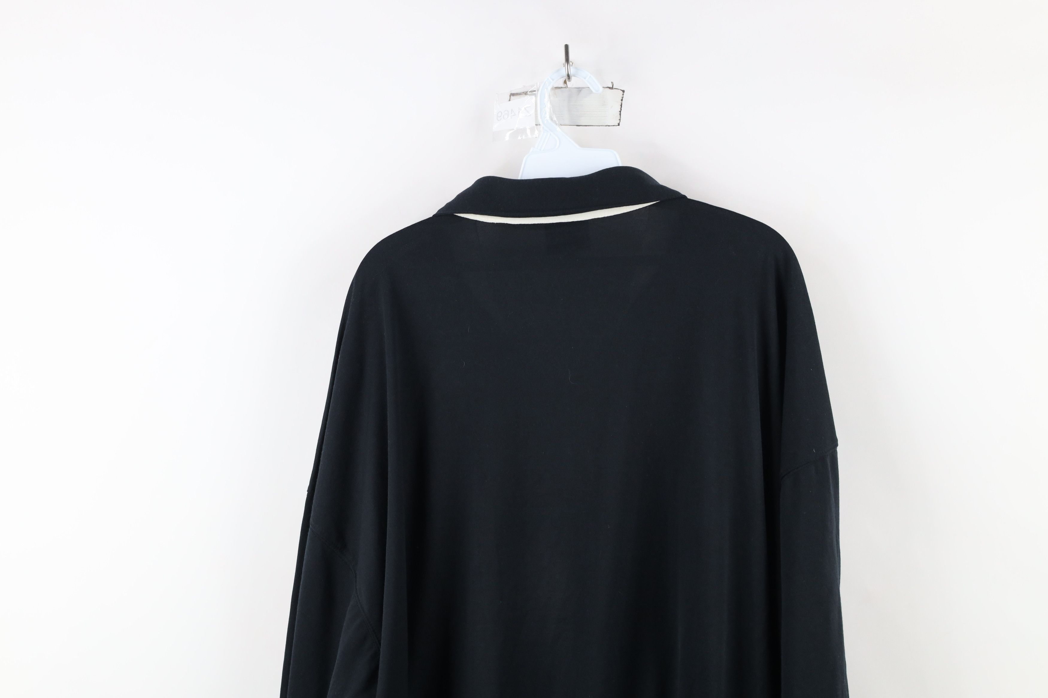 Vintage Vintage 90s Streetwear Ribbed Knit Pullover Polo Shirt Black Size US XXL / EU 58 / 5 - 11 Thumbnail