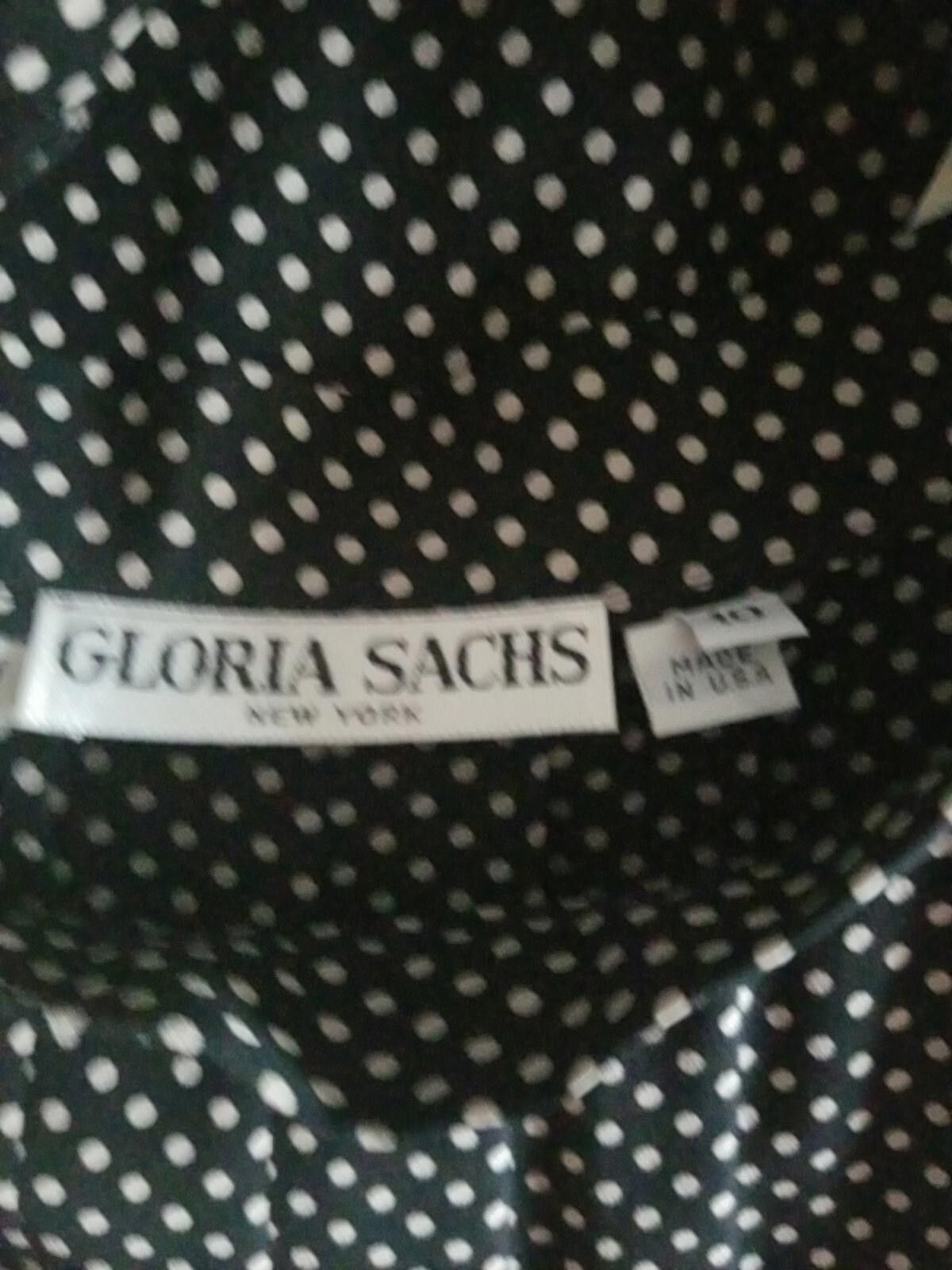 Other Gloria Sachs Black White Polka Dot Pleated Skirt Suit sz 10 Size 32" / US 10 / IT 46 - 7 Thumbnail