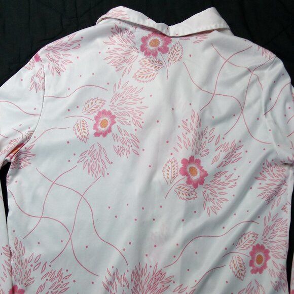 Vintage Vintage 70s Abstract Floral Polyester Disco Shirt Size M / US 6-8 / IT 42-44 - 4 Thumbnail