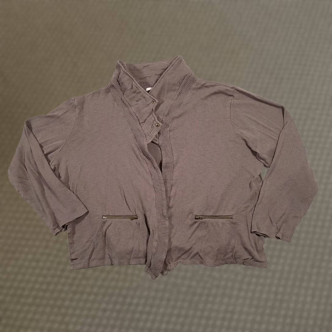 Vintage Maurices Women's Cardigan Open Front 2X Gray Knit Sweater Long Sleeve Casual Fall Winter Plus Size 2X Womens Mens Boys Girls Size XXL / US 16-18 / IT 52-54 - 1 Thumbnail