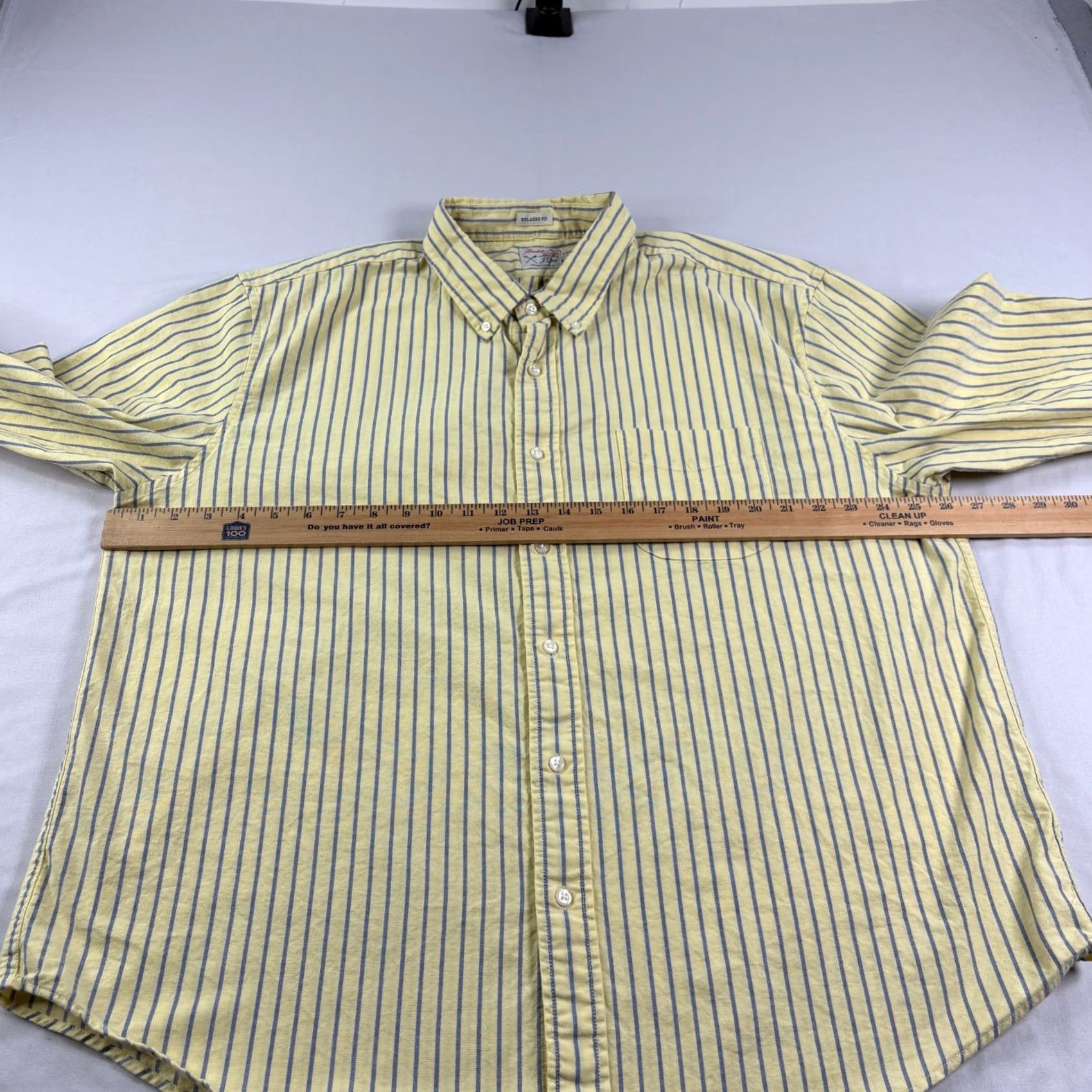 J.Crew J.CREW Shirt Mens 2XL Yellow Striped Oxford Button-Up Relaxed Preppy Size US XXL / EU 58 / 5 - 4 Thumbnail
