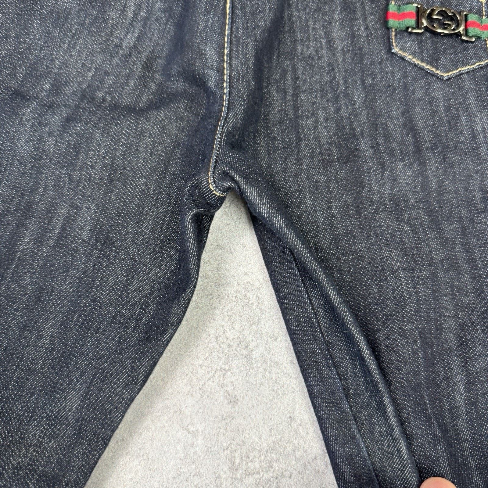Gucci Vintage Gucci Breeches Denim Pants Blue Avant Garde Cropped Size 27" / US 4 / IT 40 - 24 Thumbnail