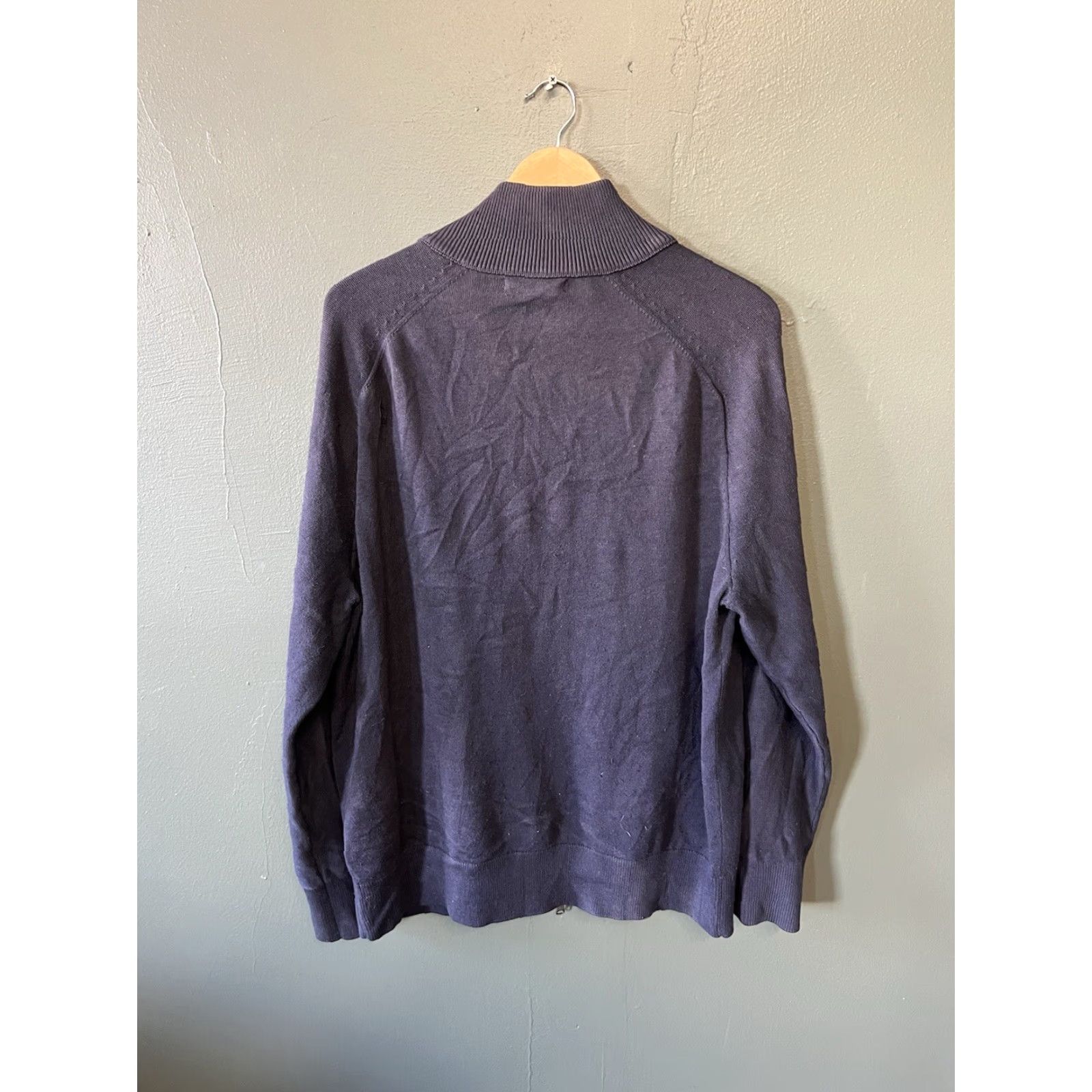 Banana Republic Banana Republic Mens Blue Full Zip Mock Neck Sweater XL Size US XL / EU 56 / 4 - 2 Thumbnail