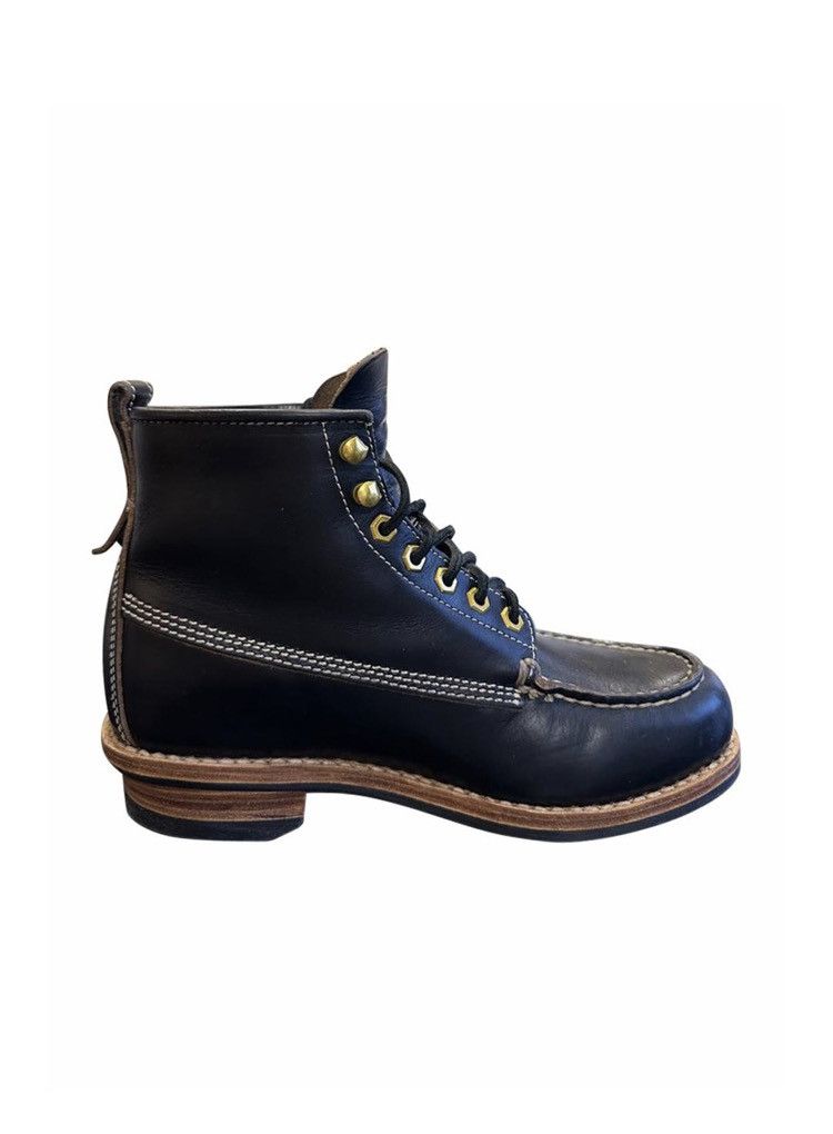 image of Visvim Cradle Moc-Folk Leather Boots Cowhide in Black, Men's (Size 8.5)