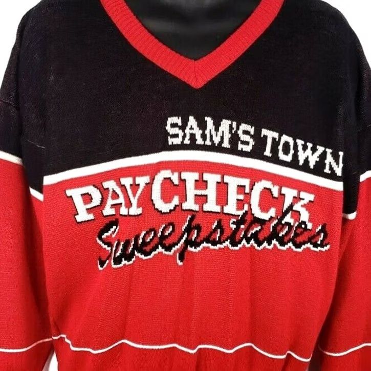 Vintage VINTAGE Paragon Sams Town Vegas Sweater Mens Size Large Red 80s Casino Made In USA V Neck Sweater Size US L / EU 52-54 / 3 - 2 Thumbnail