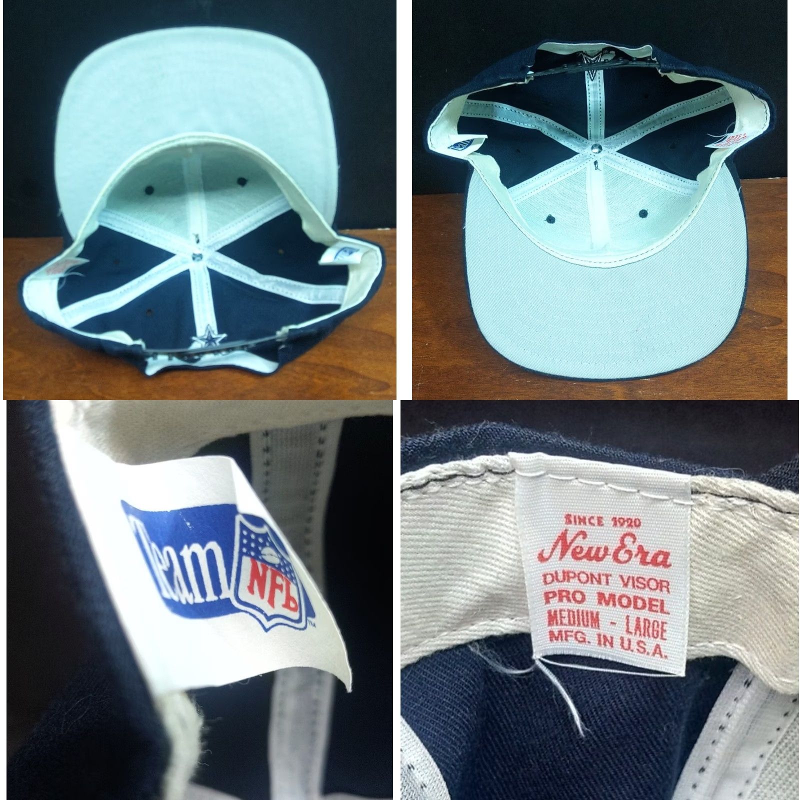 New Era VINTAGE Dallas Cowboys Pro Model Fitted Hat New Era Wool Blue 1990s Official USA Cowboys Mens Size ONE SIZE - 8 Thumbnail