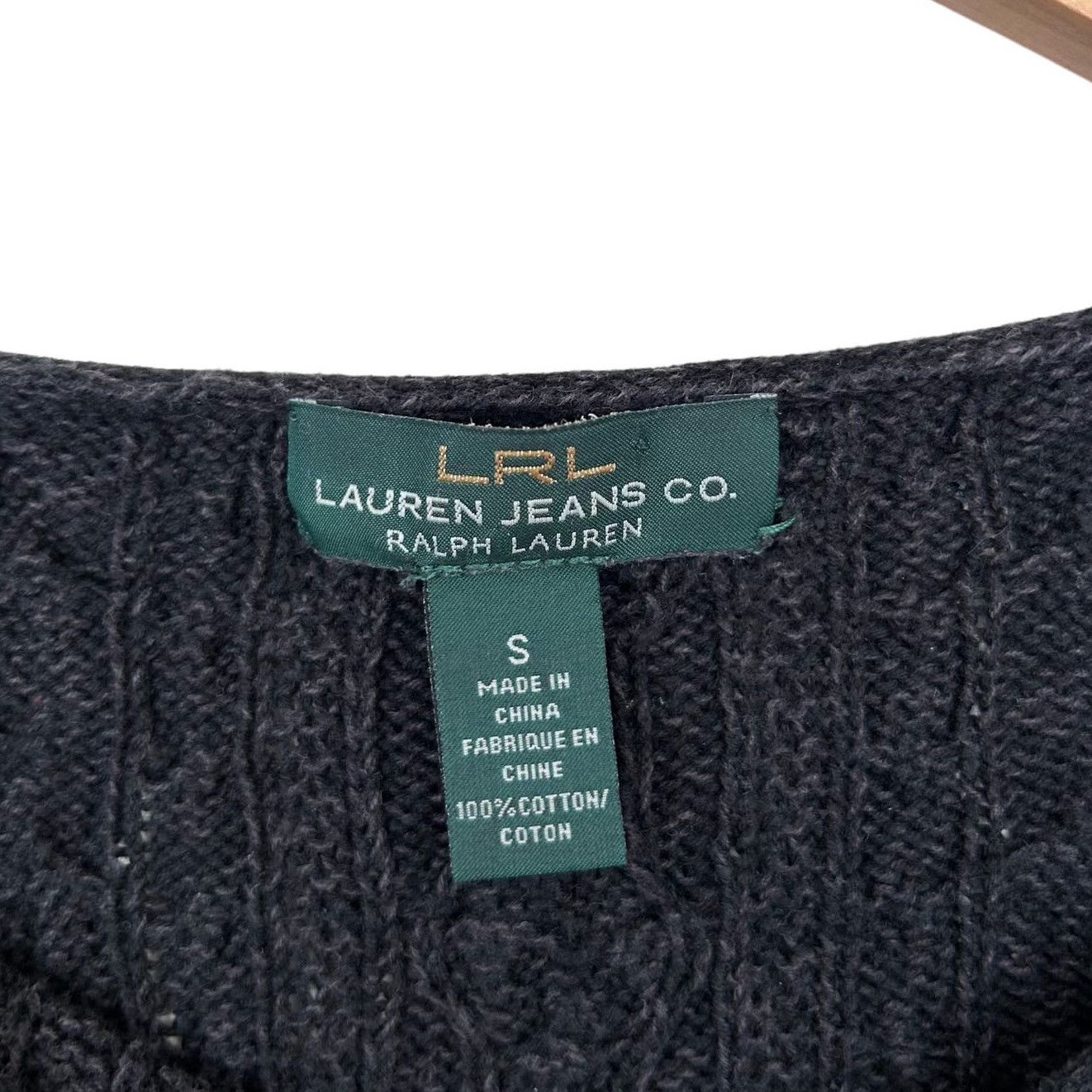 Ralph Lauren LRL Ralph Lauren Dark Gray Cable Knit Sweater Sz S Size S / US 4 / IT 40 - 2 Preview