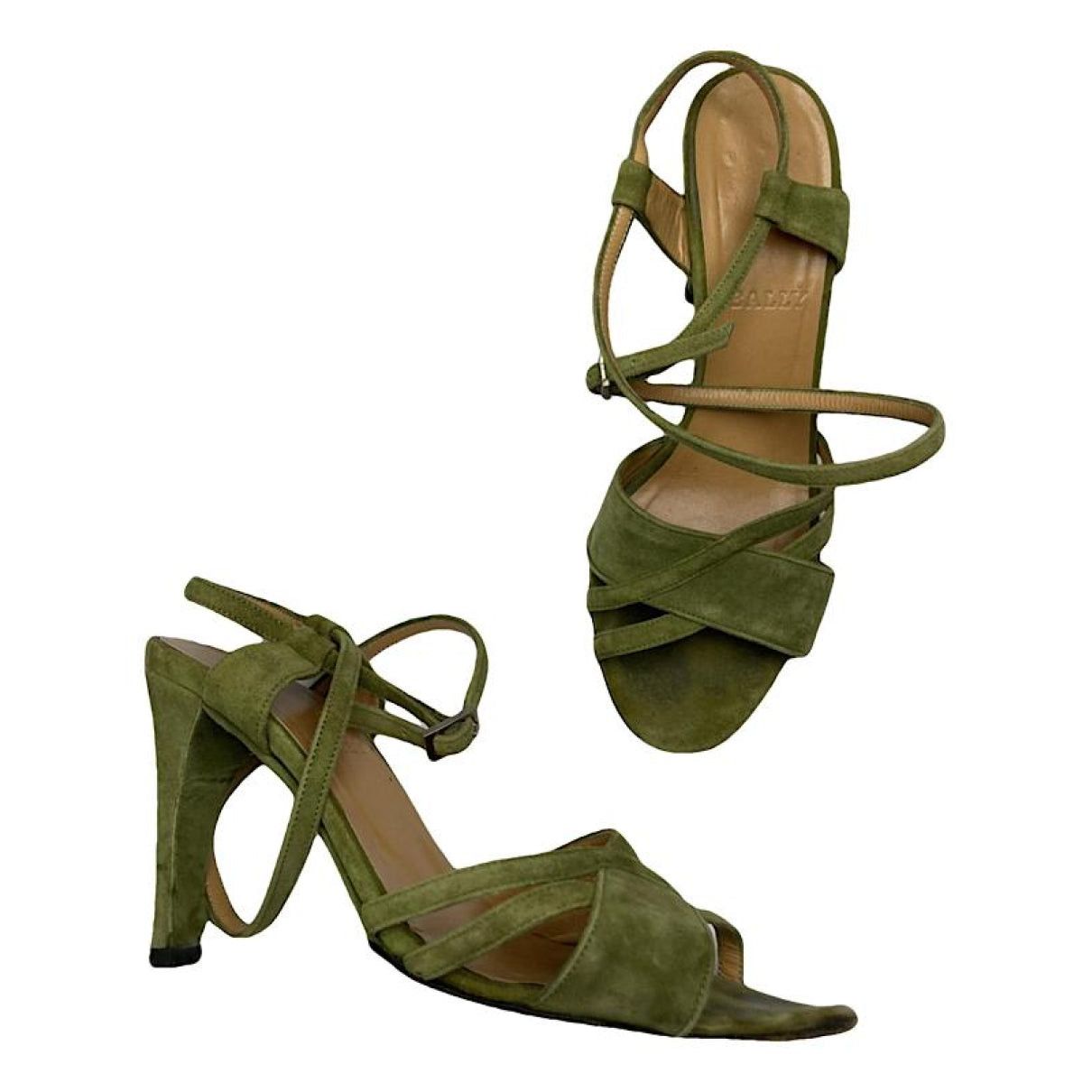 Bally Green Leather Heel Size US 5 / IT 35 - 1 Thumbnail