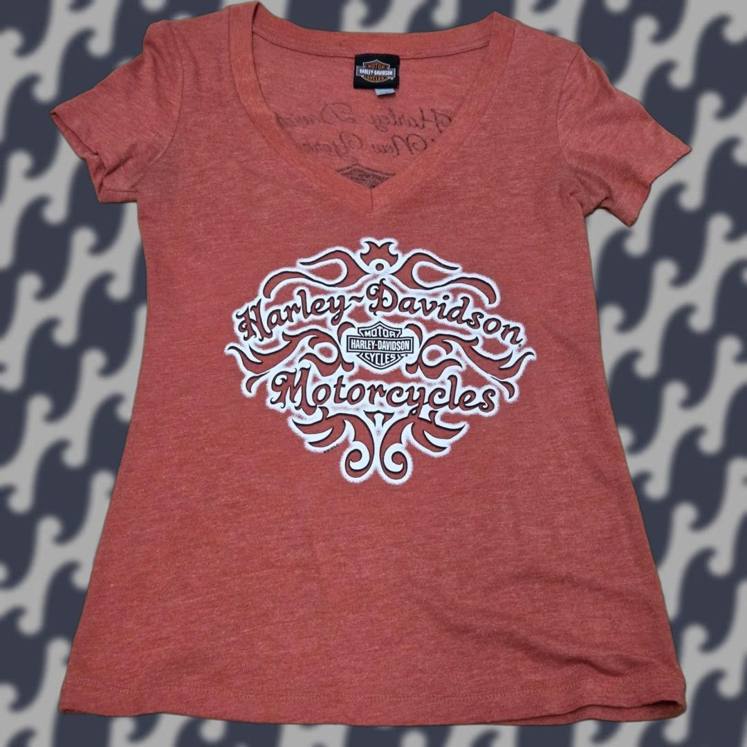 Harley Davidson Harley-Davidson Shirt Womens Small Red V Neck Motorcycles New York City Graphic V-Neck Short Sleeve Tee Womens Size S / US 4 / IT 40 - 1 Thumbnail