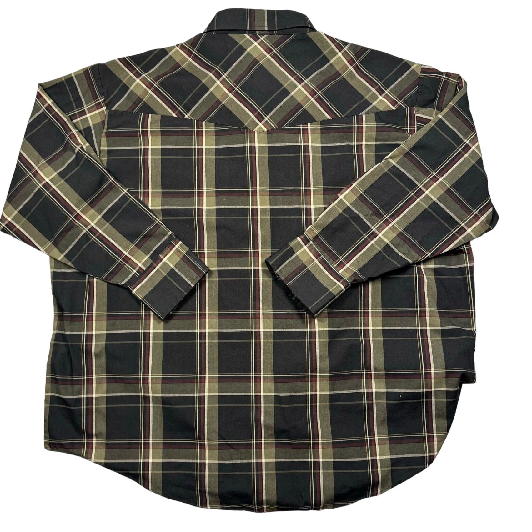 Vintage VINTAGE Plains Pearl Snap Western Shirt Mens 3XLB Cowboy Plaid Rodeo Rockabilly Utility Shirt Big & Tall Black 90s Western Mens Size US XXL / EU 58 / 5 - 8 Thumbnail