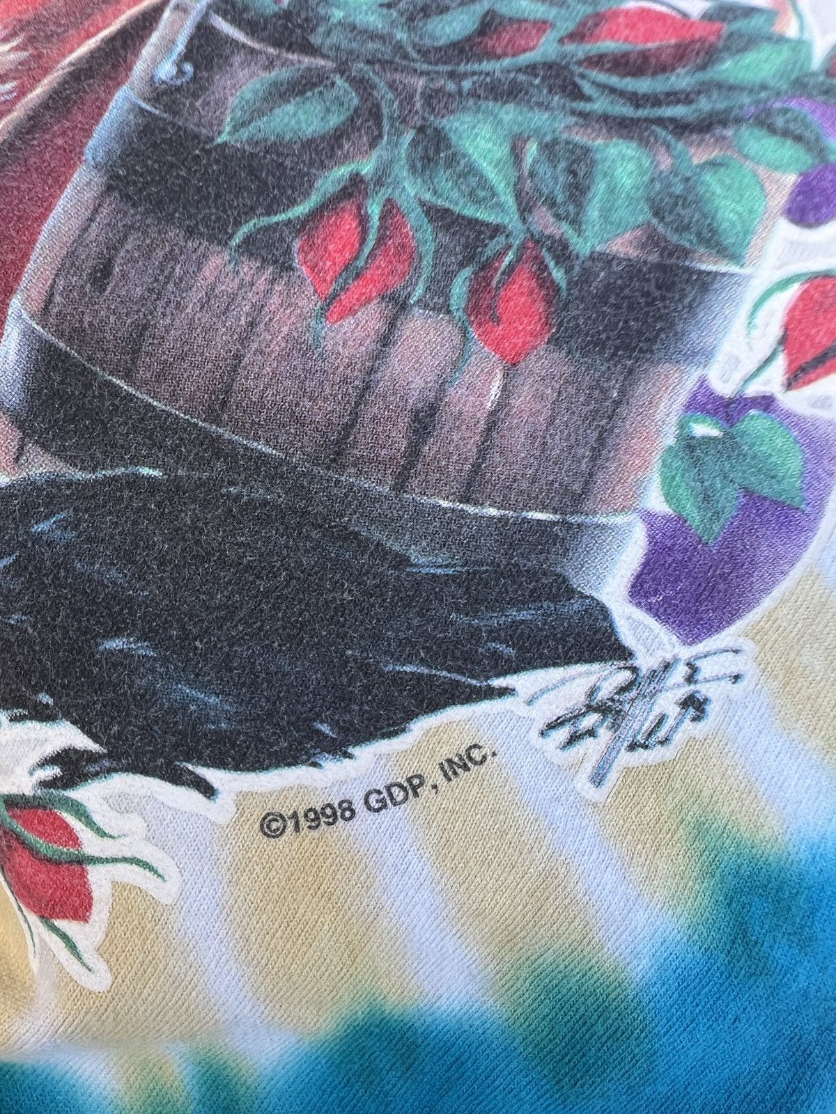 Grateful Dead 1998 Grateful Dead Vintage Liquid Blue Tee Shirt Size US L / EU 52-54 / 3 - 3 Thumbnail