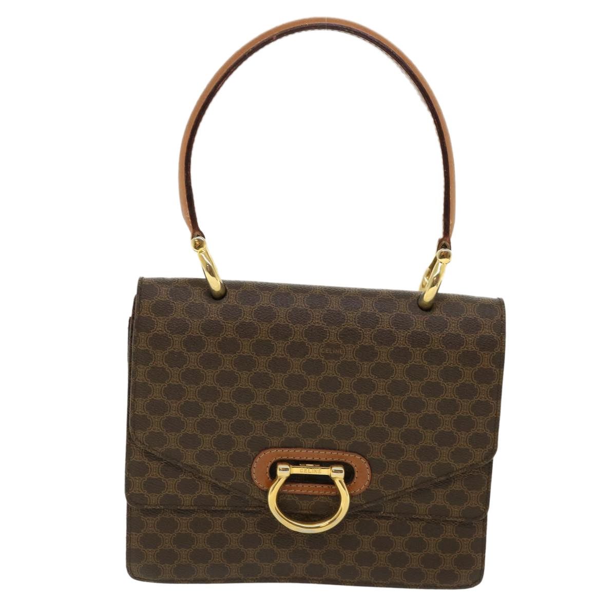 Celine CELINE Macadam Canvas Hand Bag Pvc Leather Brown Size ONE SIZE - 13 Thumbnail
