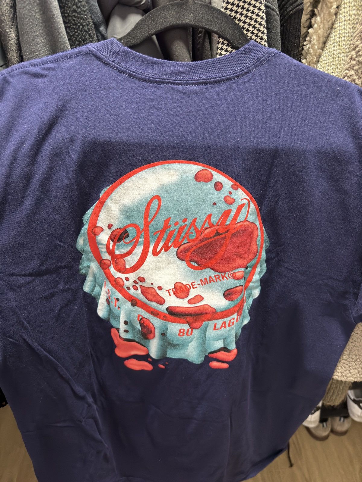 image of Stussy Bottlecap Tee Size L NWT 2020 Release in Navy, Men's