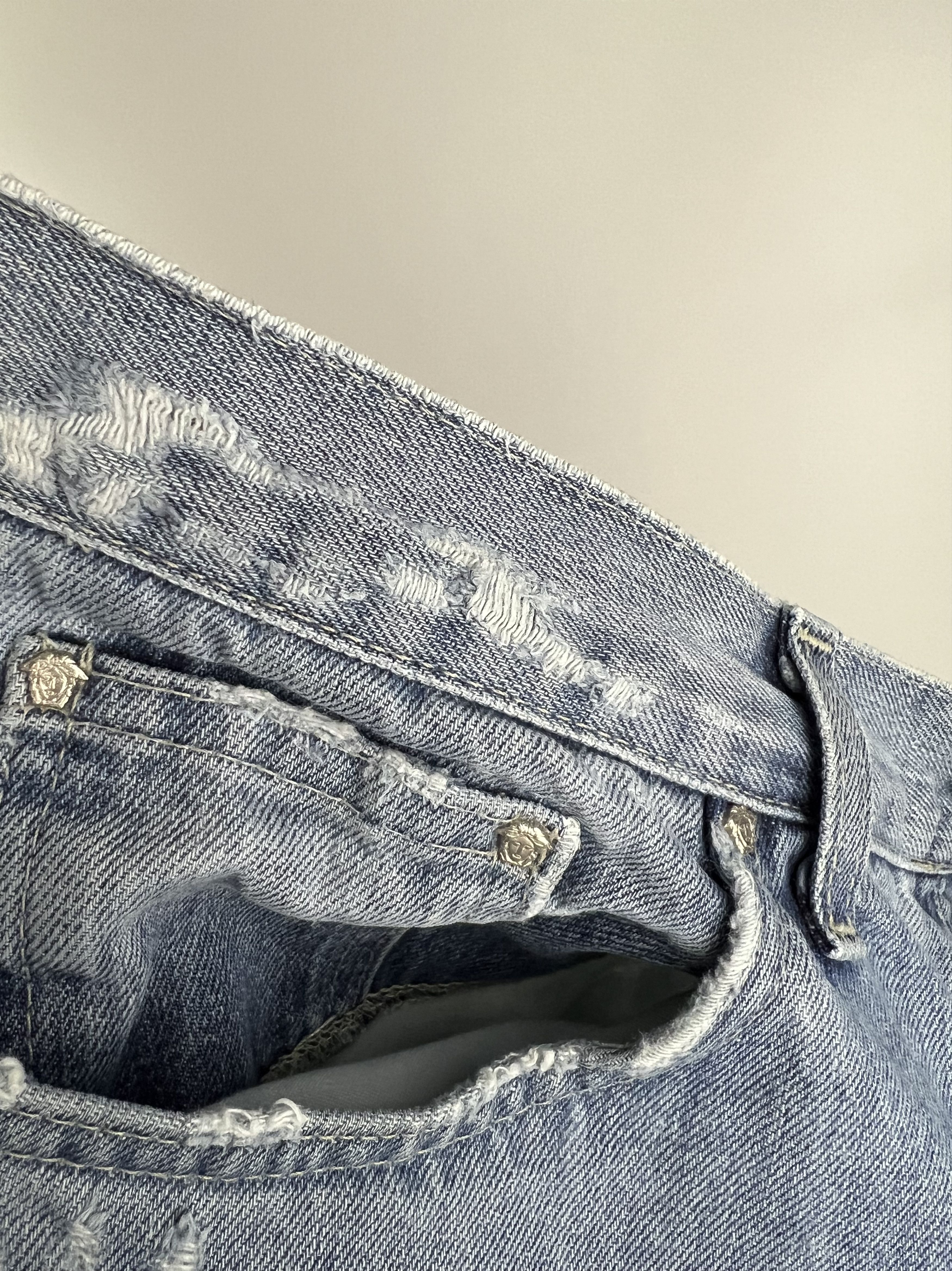 Versace Jeans Couture Rare Vintage Versace Jeans Couture Distressed Denim Pants Size US 31 - 13 Thumbnail