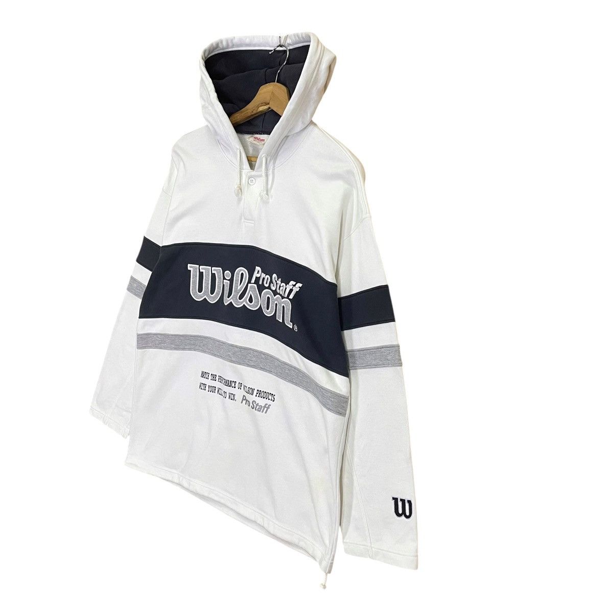 Japanese Brand Vintage 90s Wilson Big Logo Embroidered Crewneck Hoodie Size US L / EU 52-54 / 3 - 3 Thumbnail