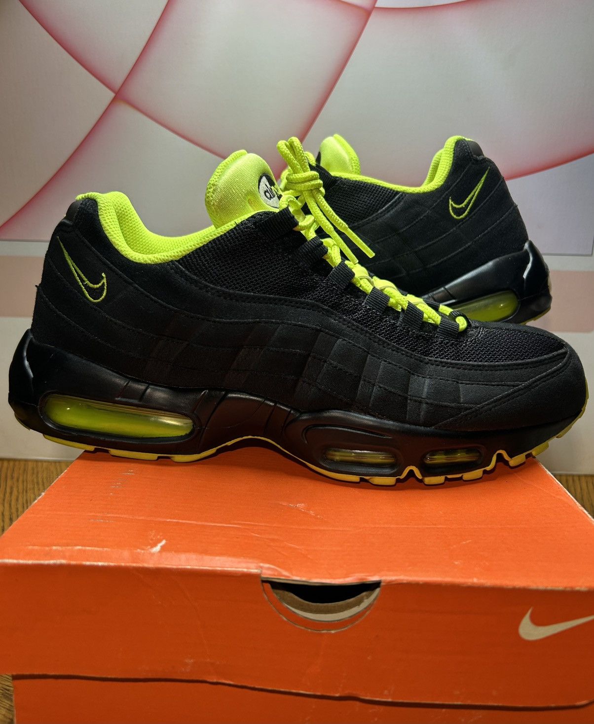 Nike Size 11.5 - Nike Air Max 95 OG Big Bubble - Neon Black Volt Size US 11.5 / EU 44-45 - 1 Thumbnail