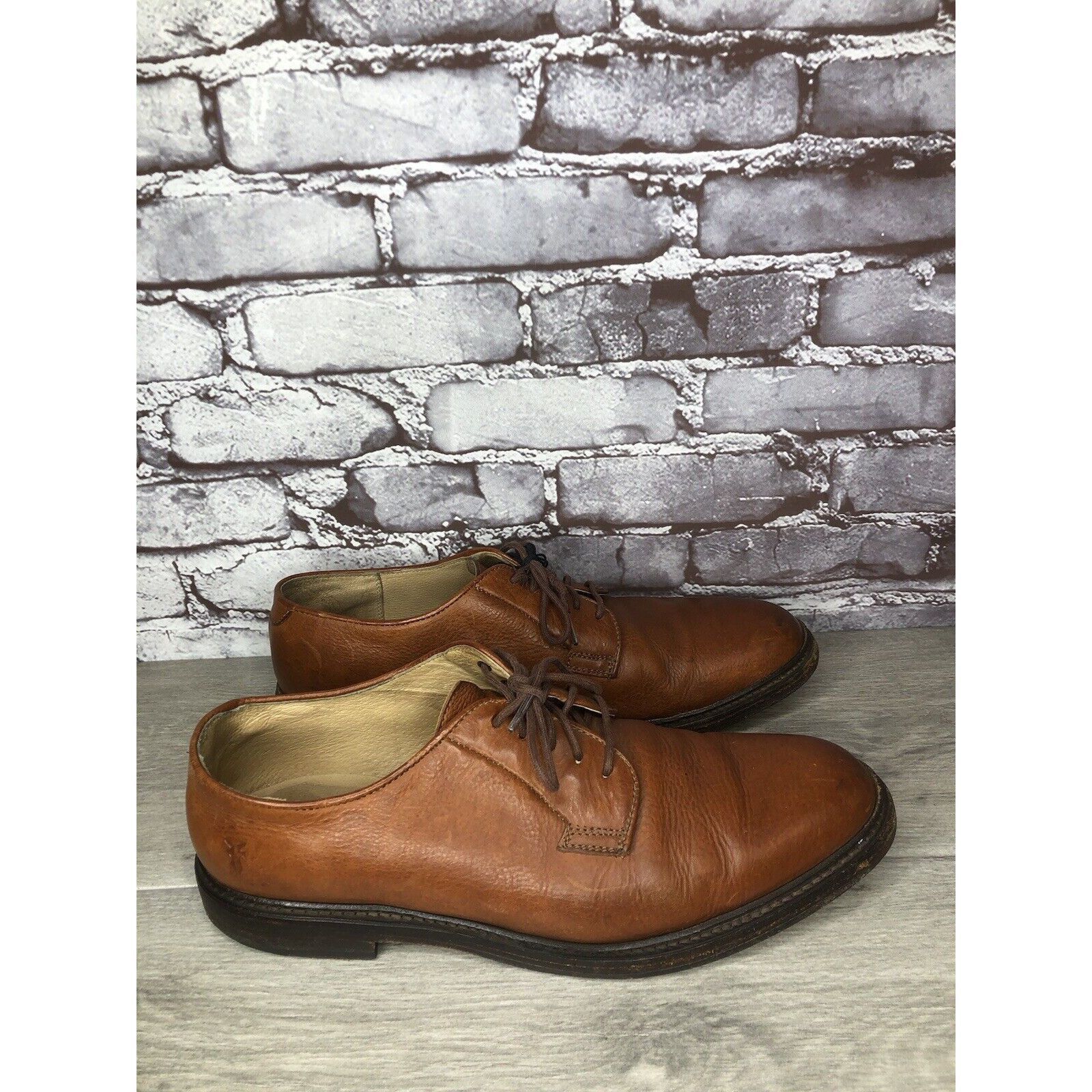 Frye The Frye Co. John A Frye Brown Leather Pebbled Oxfords Shoes Size US 11 / EU 44 - 19 Thumbnail