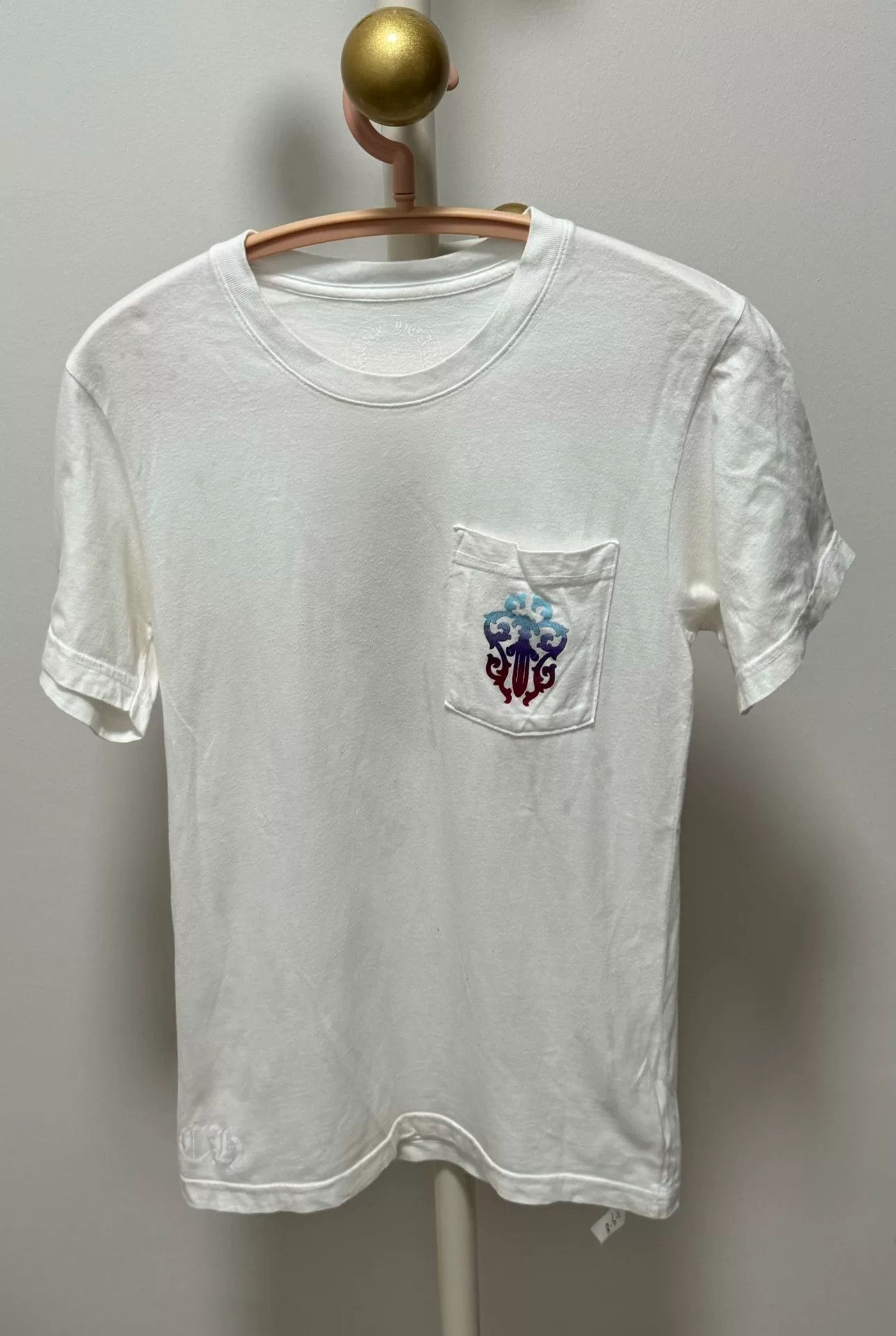 Chrome Hearts chrome hearts white pocket t-shirt with gradient Size US S / EU 44-46 / 1 - 1 Thumbnail
