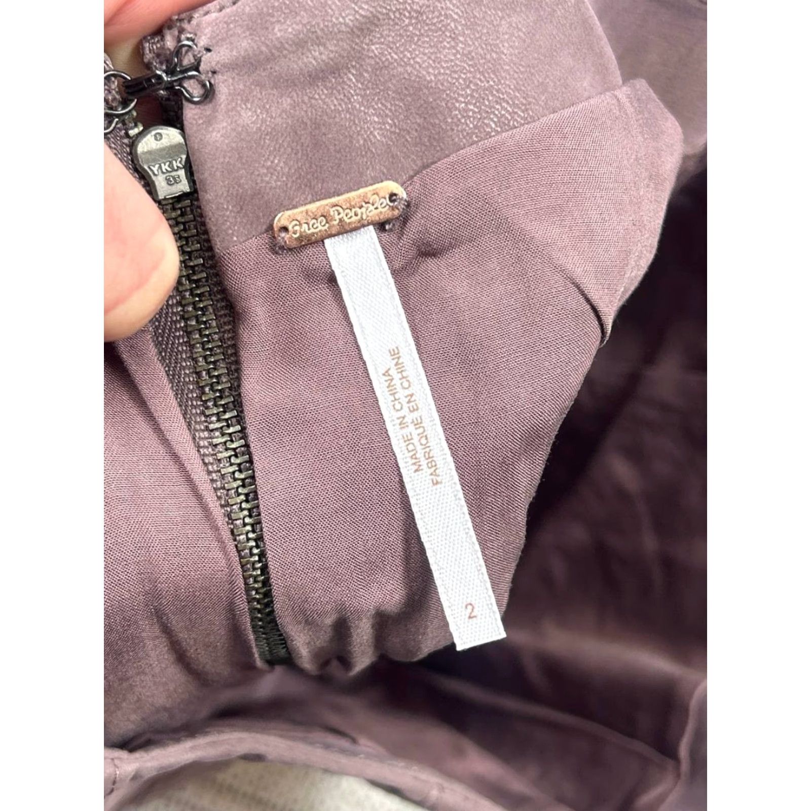 Free People Free People Skirt Womens 2 Purple Vegan Suede Mini Back Zip Straight And Pencil Size 26" / US 2 / IT 38 - 6 Thumbnail