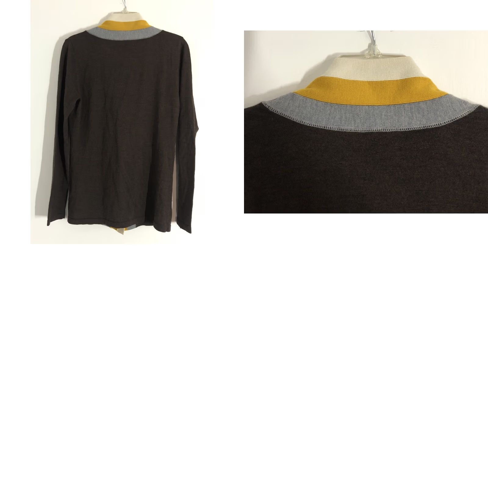 Tory Burch Tory Burch Cardigan Women Brown Wool Long Sleeve V-Neck Button Knit Raglan Sleeve Size M Size M / US 6-8 / IT 42-44 - 8 Thumbnail