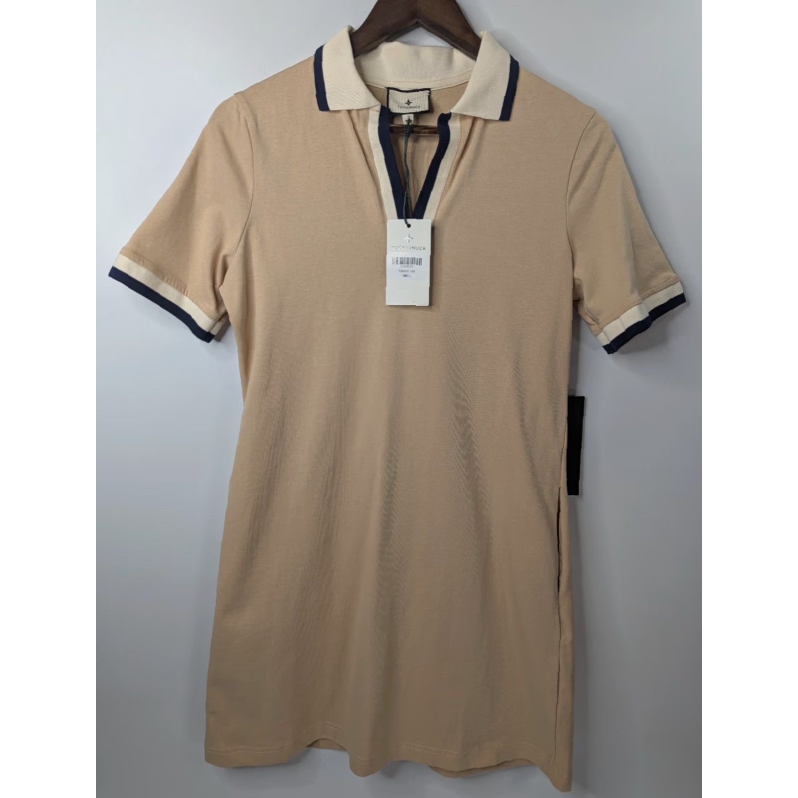 Vintage VINTAGE Tuckernuck Polo Dress Womens Small Beige Trim Cotton Pockets Preppy V20063T Size S / US 4 / IT 40 - 2 Thumbnail