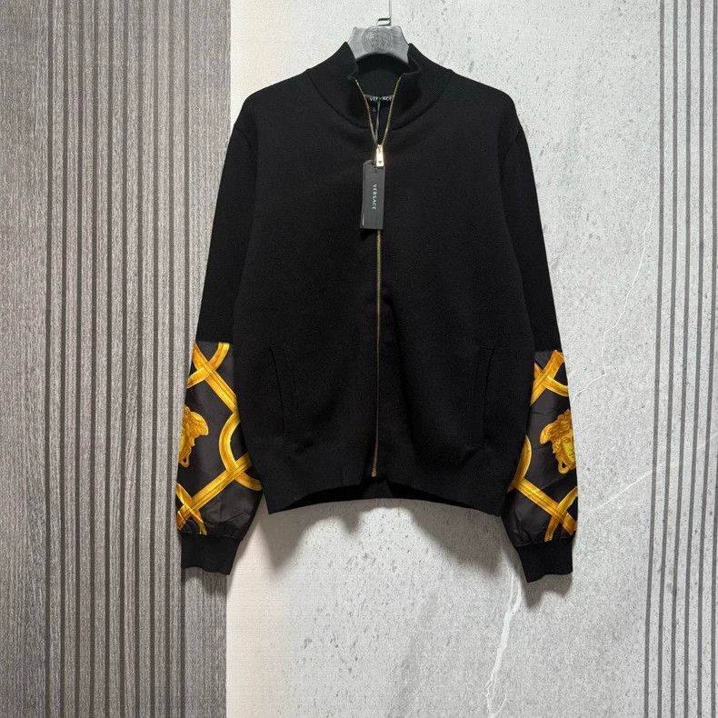 Versace Versace Wool Blend Medusa Bomber Jacket - dmc Size US L / EU 52-54 / 3 - 1 Thumbnail