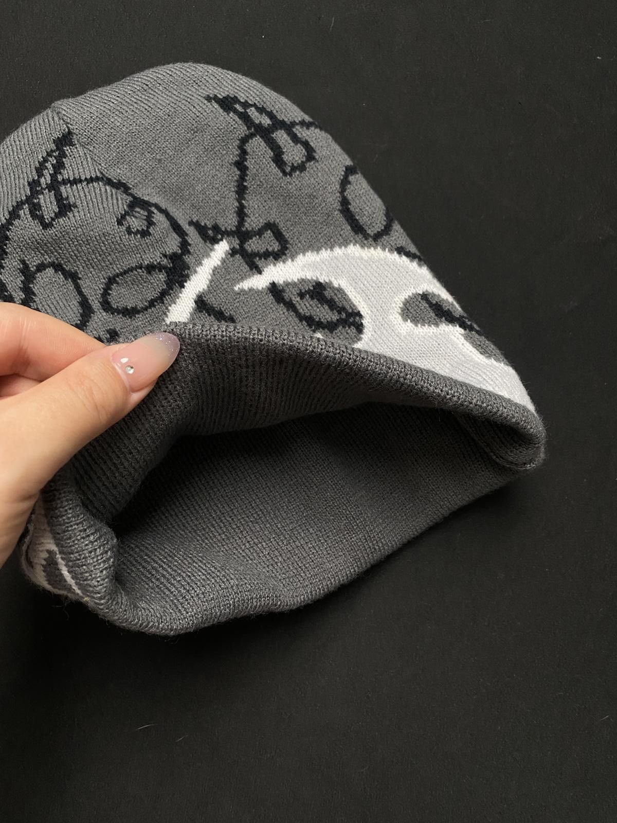 Japanese Brand Rare Michabelous Fire Graphic No Cuff Blue Beanie Hats Size ONE SIZE - 4 Thumbnail