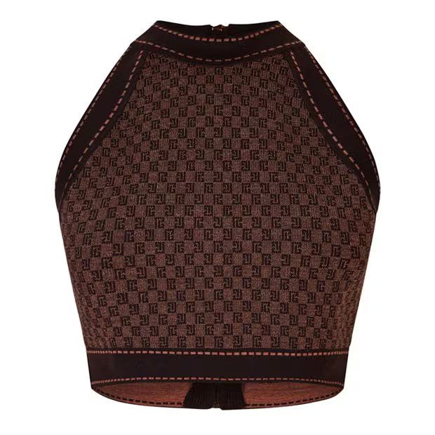 o1g2r1mq0924 Mini Monogram Jacquard Top in Brown