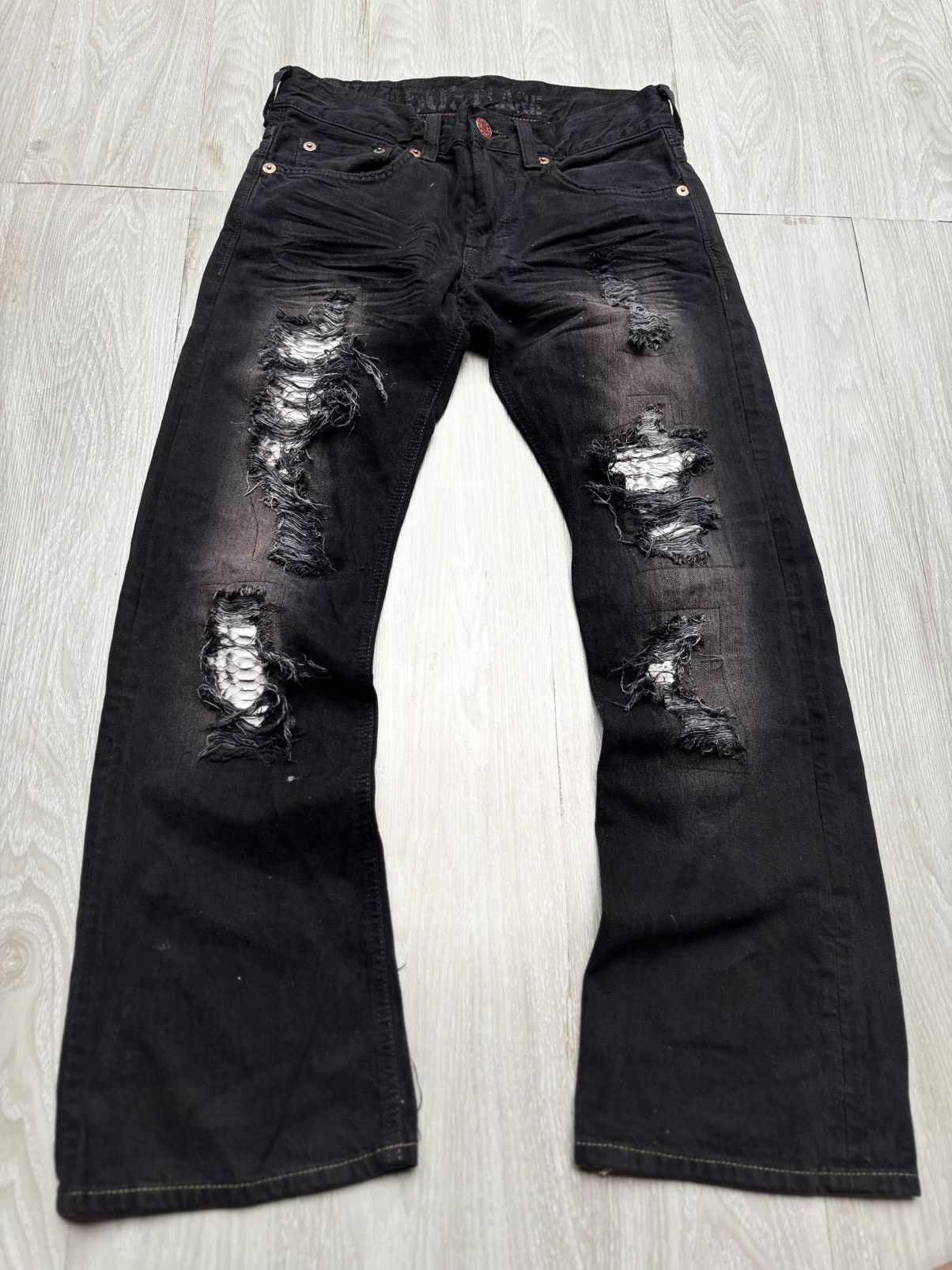 Japanese Brand EDWIN phyton distressed flare jeans Size US 28 / EU 44 - 1 Thumbnail