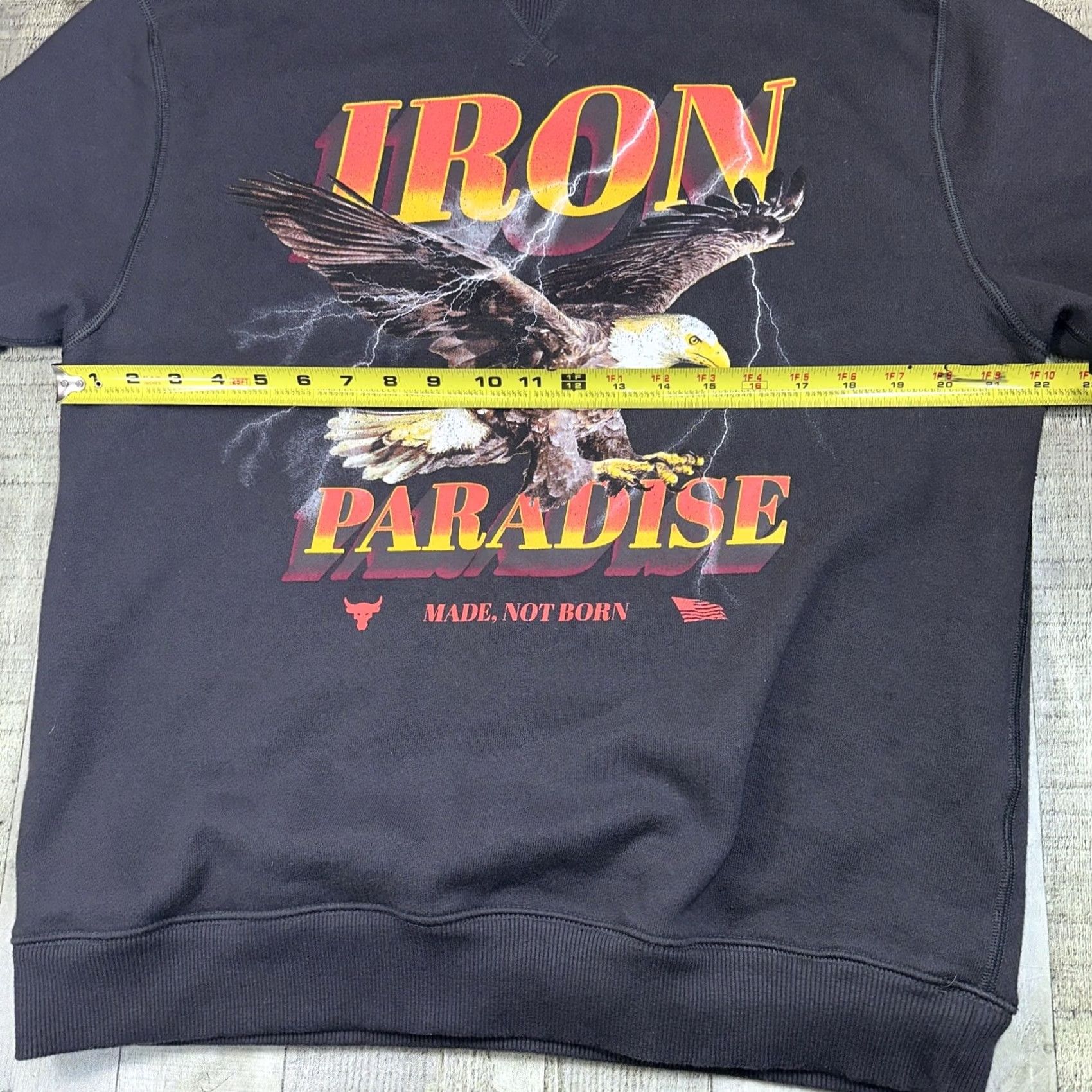 Under Armour Under Armour Project Rock Sweatshirt Mens M Black Short Sleeve Graphic Print Warrior Logo Pullover Crew Neck Cotton Blend Relaxed Fit Size US M / EU 48-50 / 2 - 7 Thumbnail