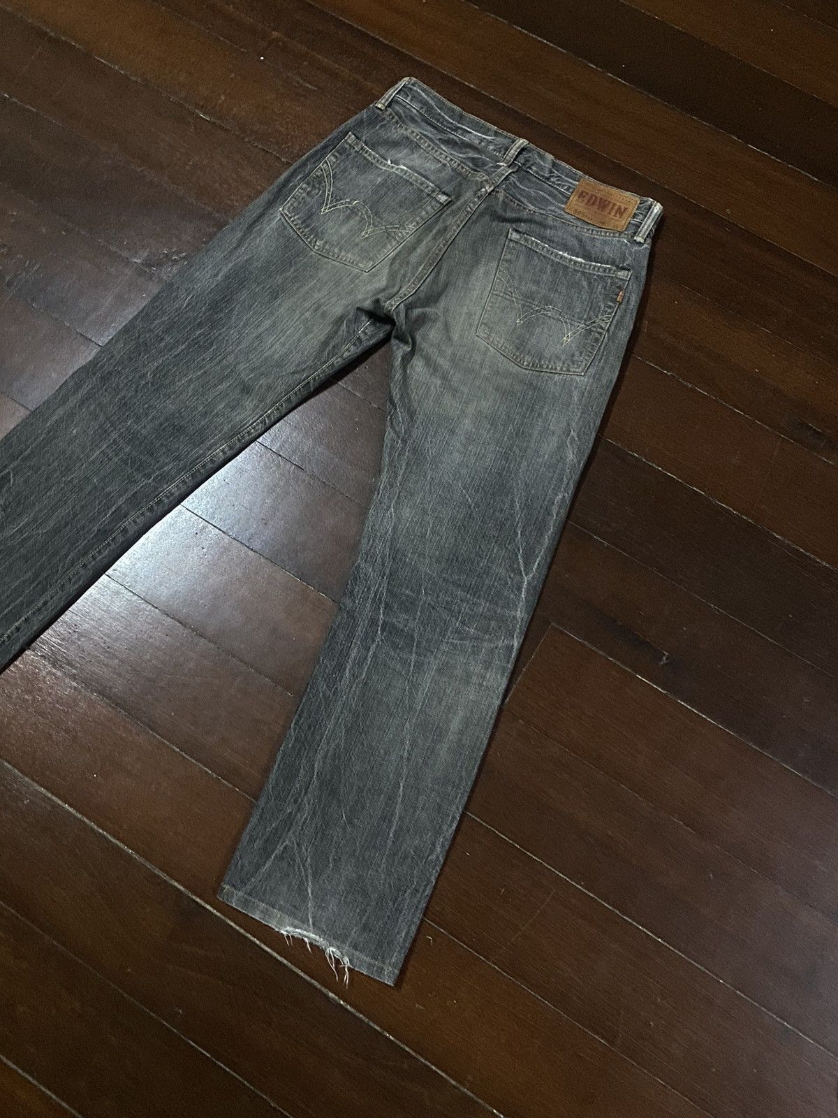 Edwin Vintage Edwin 505 BXX Selvedge FLARE JEANS THUNDER Size US 33 - 14 Thumbnail
