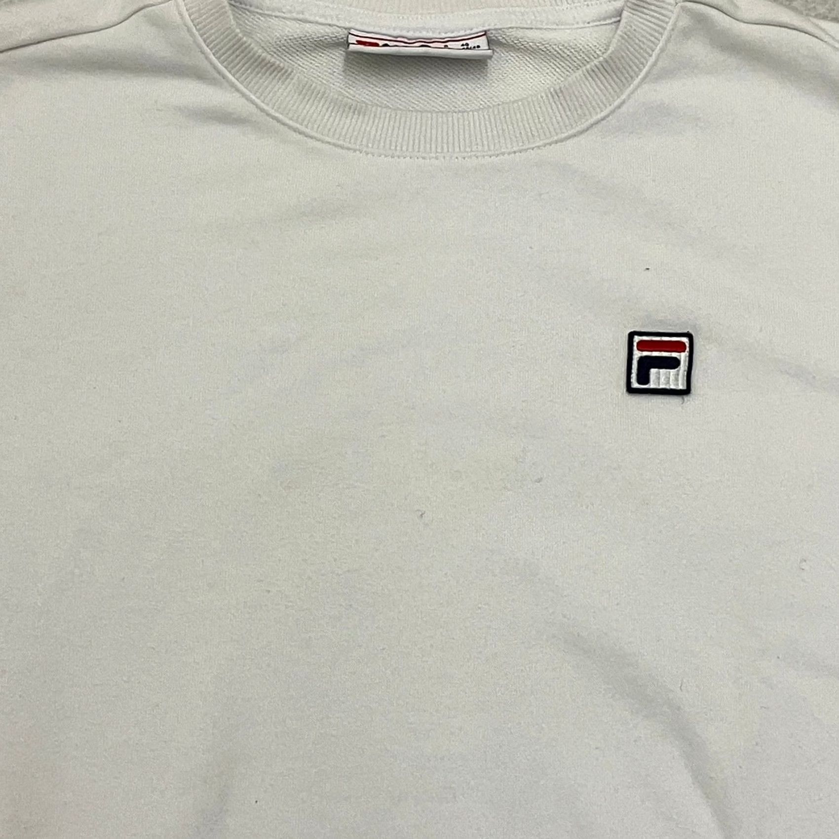 Fila FILA Sweatshirt Mens Large White Logo Crewneck Pullover Sports Size US L / EU 52-54 / 3 - 2 Thumbnail
