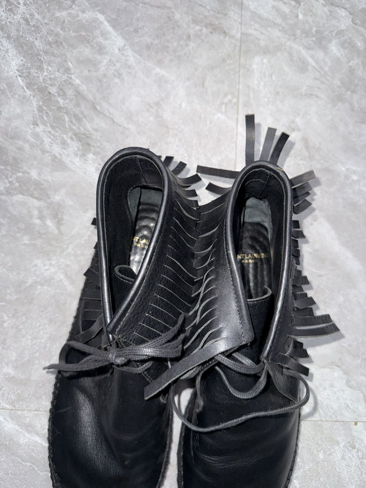 Saint Laurent Paris Saint Laurent Fringe Mid Leather Espadrilles Size US 9 / EU 42 - 4 Thumbnail