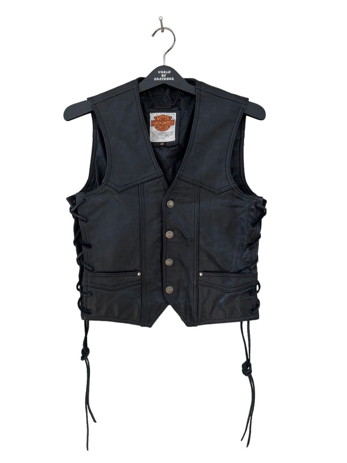 Harley Davidson VTG Harley Davidson Screamin’ Eagle Side Lace Leather Vest Size US S / EU 44-46 / 1 - 6 Thumbnail