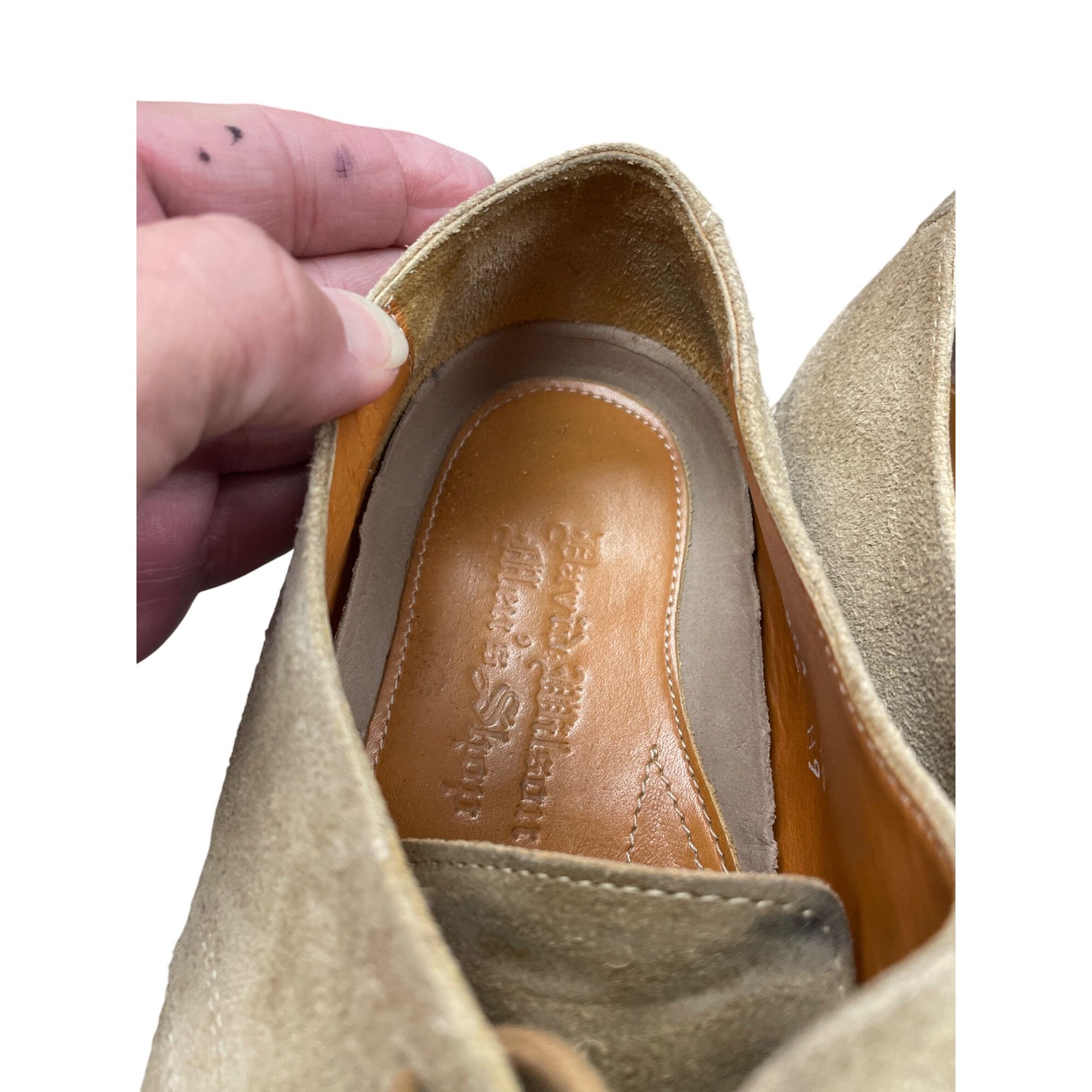 Other David Wilson Mens tan suede Lace-Up Oxfords dress shoes Size Size US 9.5 / EU 42-43 - 9 Thumbnail