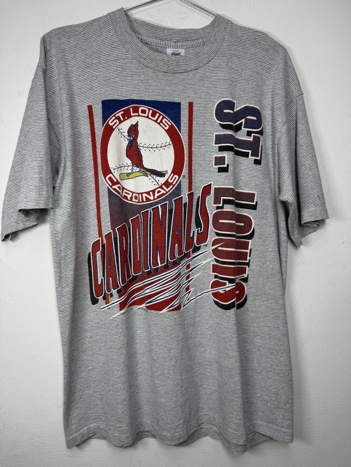 Logo 7 VINTAGE 1993 St Louis Cardinals Pinstripe TShirt Logo 7 Tag Size US L / EU 52-54 / 3 - 2 Thumbnail