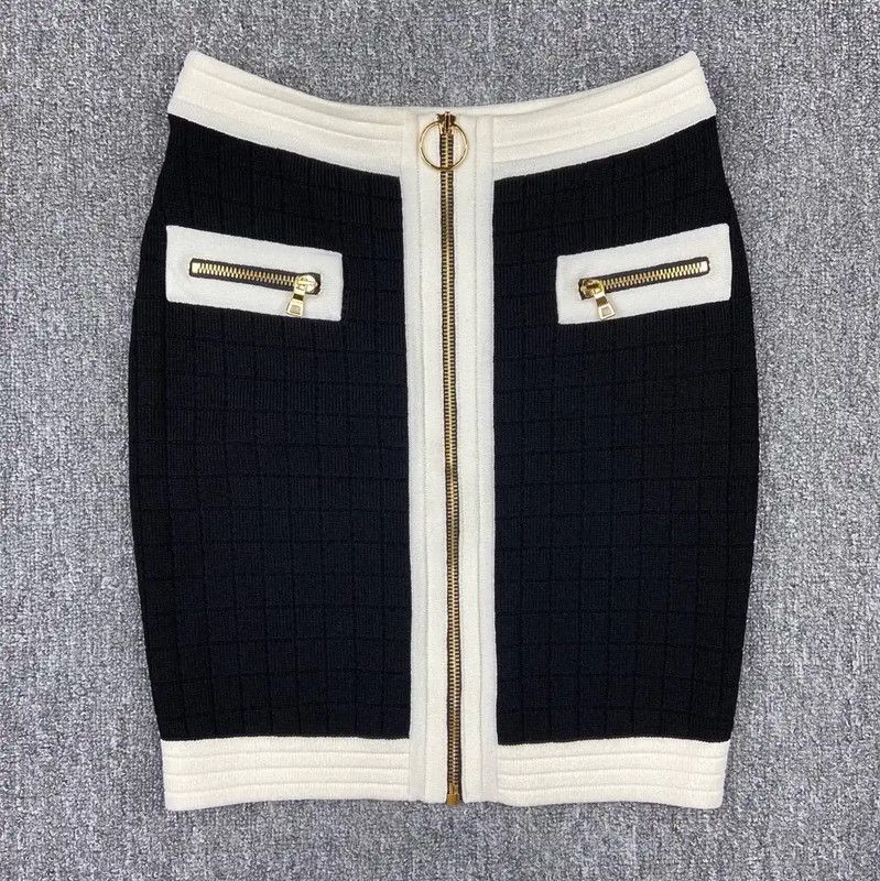 Balmain Balmain Black Knit Bodycon Skirt 0089 Size 36" / US 14 / IT 50 - 1 Thumbnail