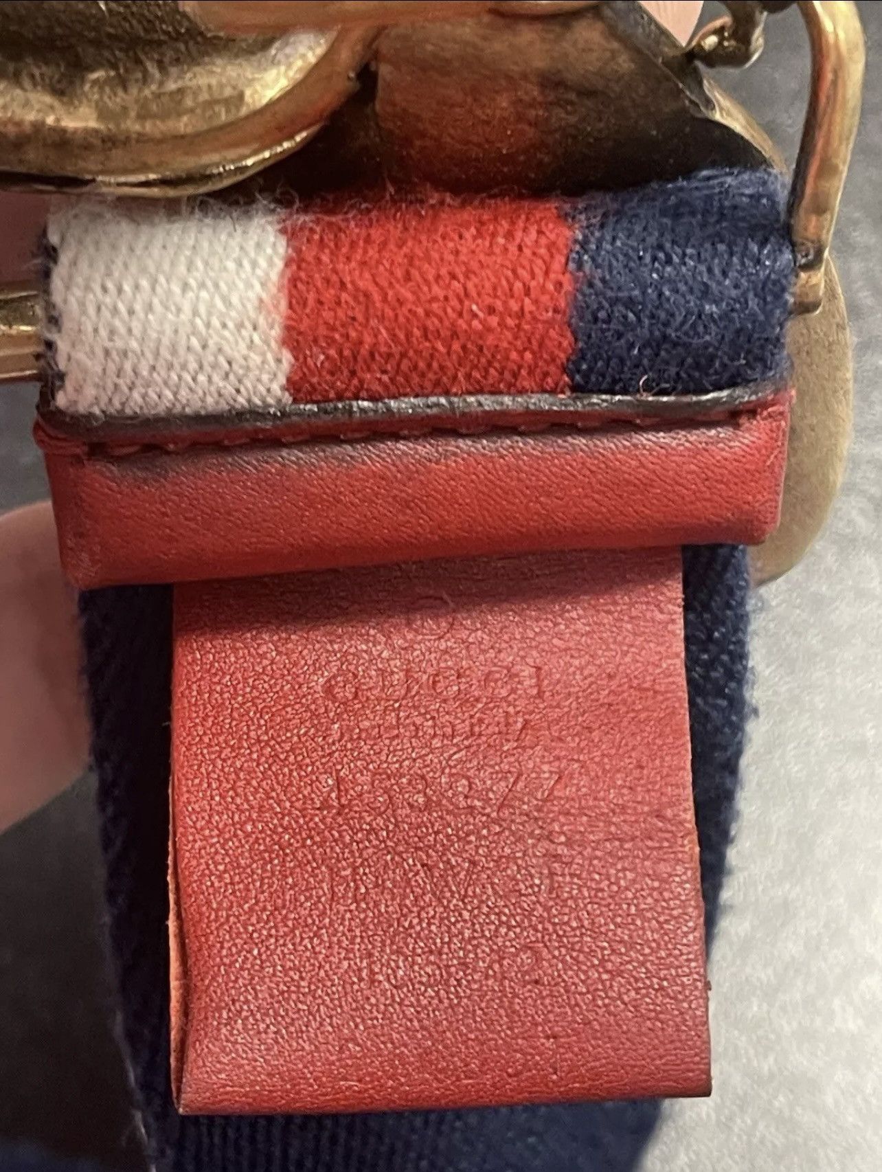 Gucci Gucci Sylvie Bee Web Buckle Belt Tricolor Canvas Size 75cm Size ONE SIZE - 5 Thumbnail