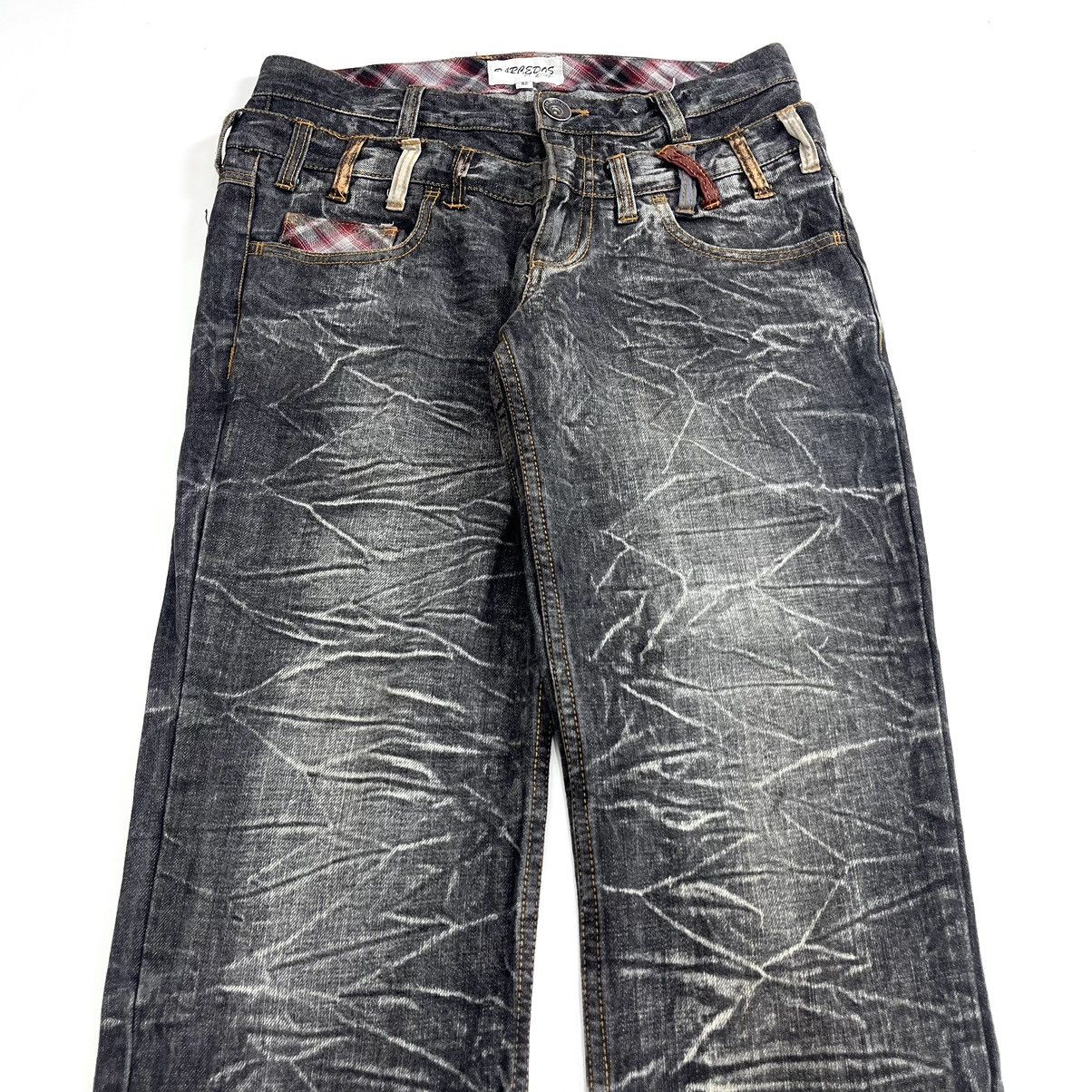 If Six Was Nine × Le Grande Bleu (L.G.B.) × Tornado Mart Destroyed Y2k Barcedos Double Waist Lightning Desain Jeans Size US 31 - 3 Thumbnail
