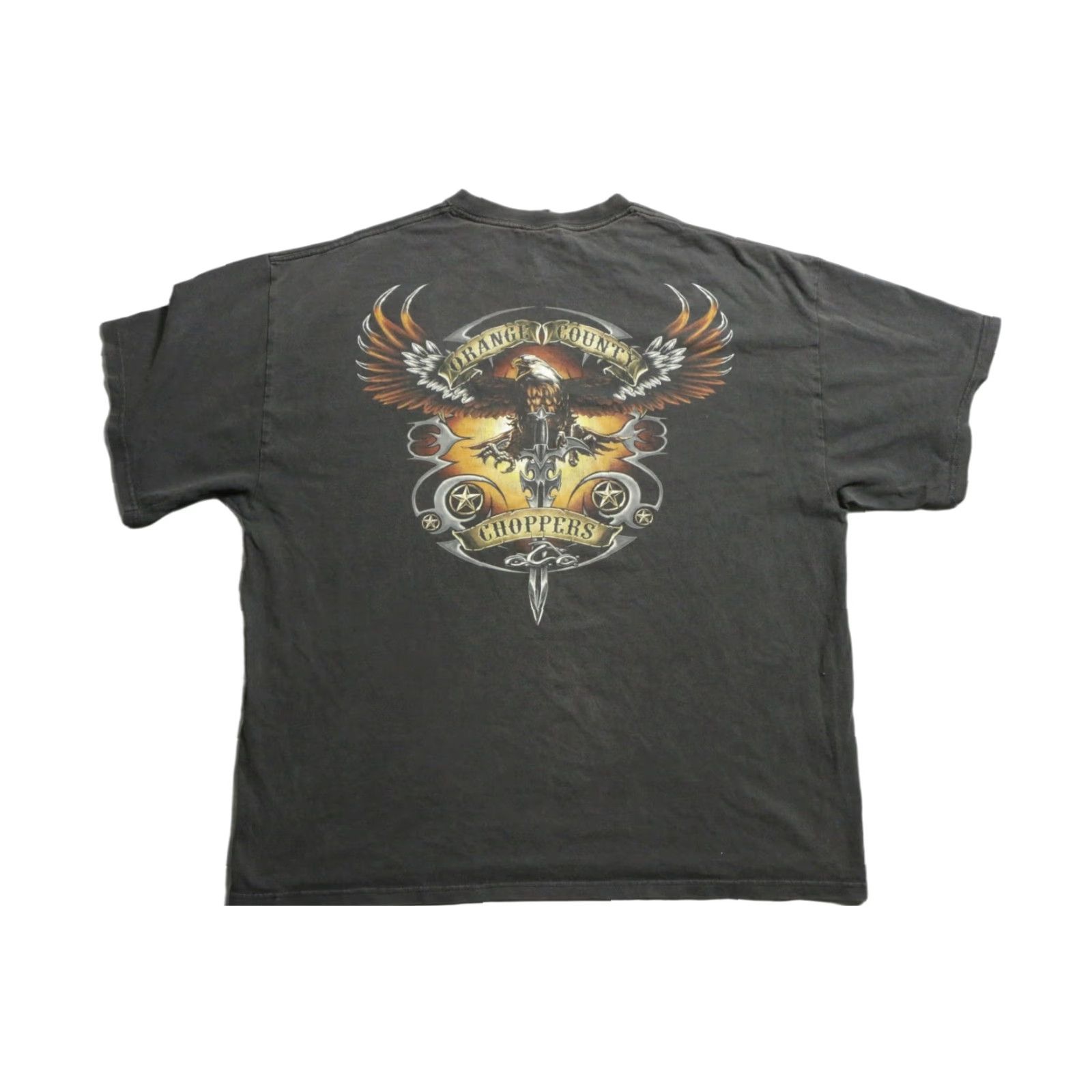 VINTAGE Orange County Choppers Shirt Mens 2XL Black Eagle Graphic Tee Biker Motorcycle OCC Tee