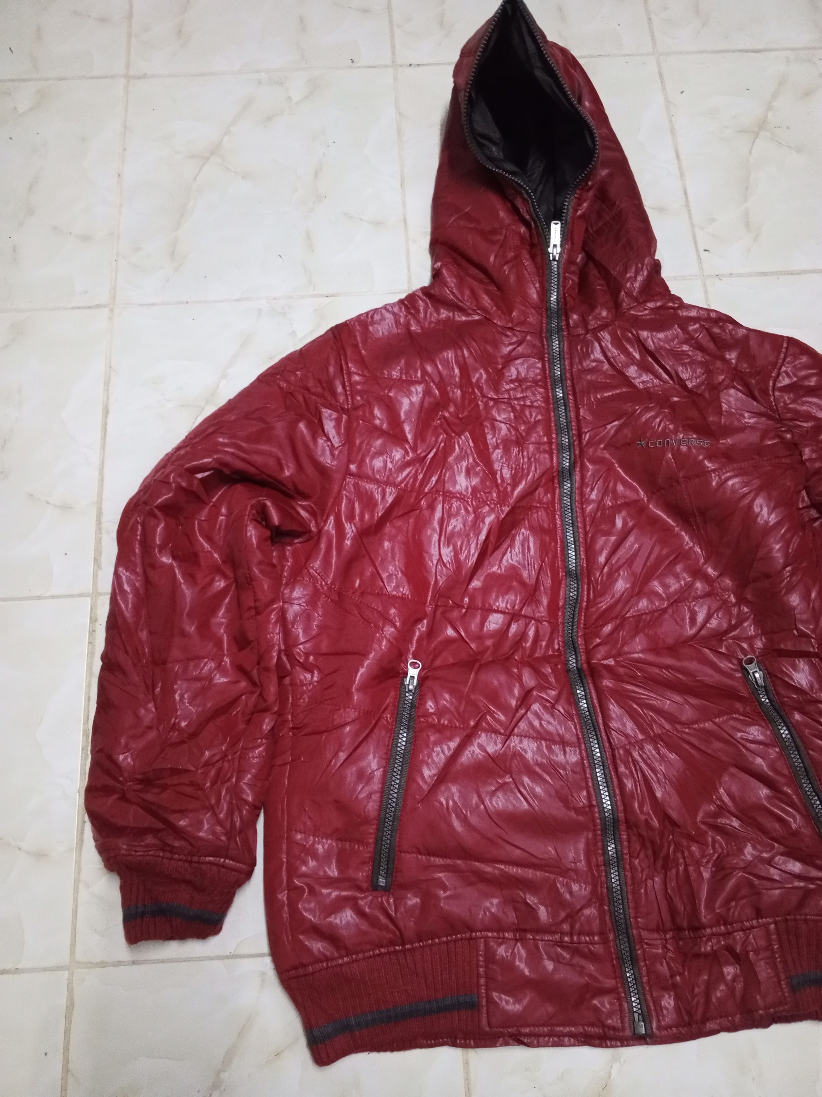 Converse Converse puffer jacket full zip red Size US L / EU 52-54 / 3 - 3 Thumbnail
