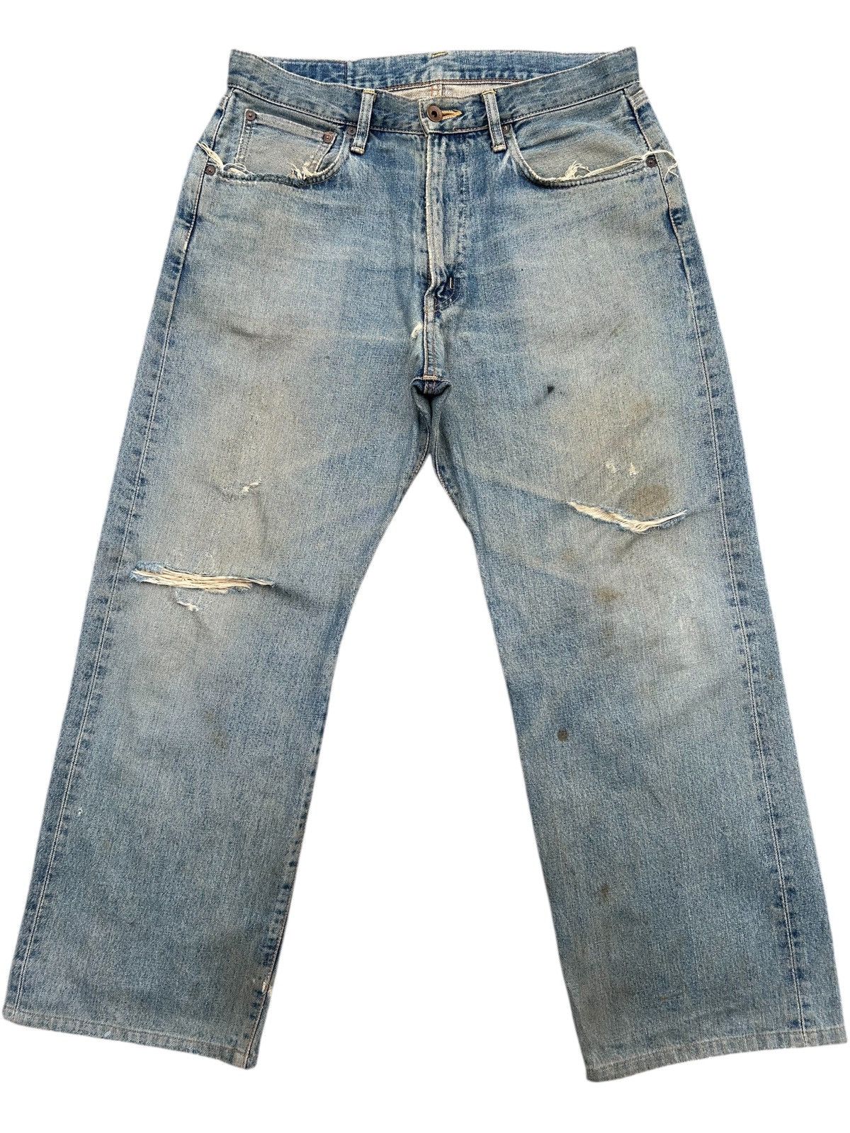 Kapital Thrashed Vintage Edwin 505 Selvedge Dirty Rusty Denim Jeans Size US 33 - 1 Thumbnail
