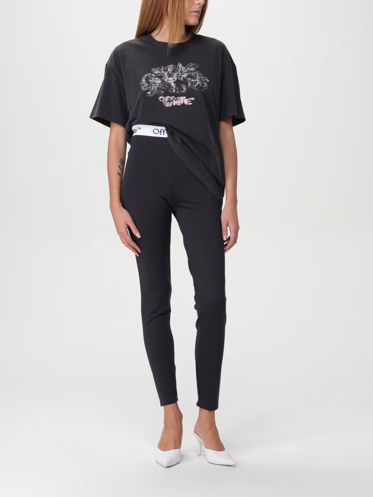 Off-White o1y1225 Logo Crewneck T-Shirt in Black Size M / US 6-8 / IT 42-44 - 2 Thumbnail