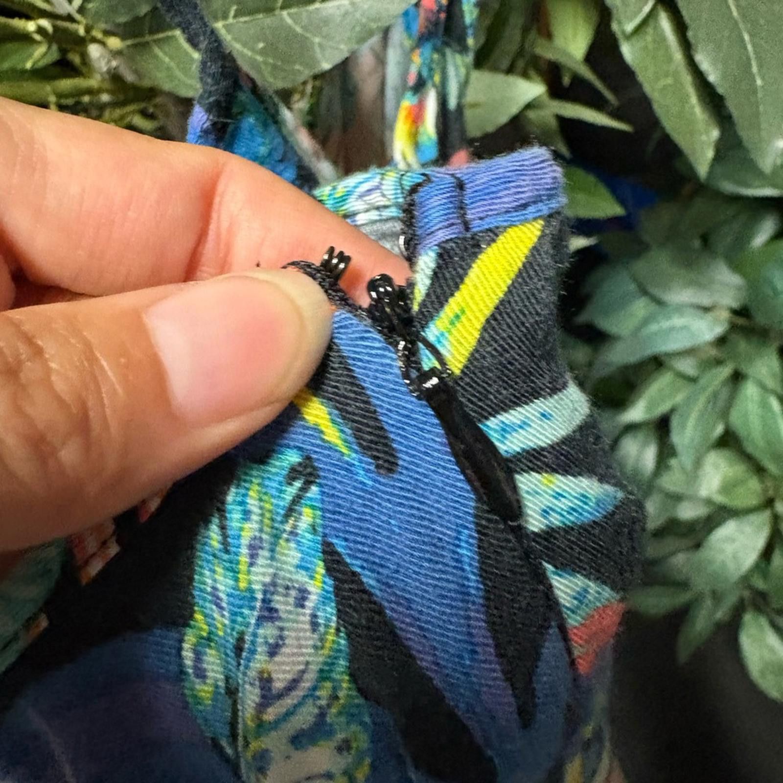Decree Decree Blue and Green Dress with Tropical Floral Pattern Size M / US 6-8 / IT 42-44 - 5 Thumbnail