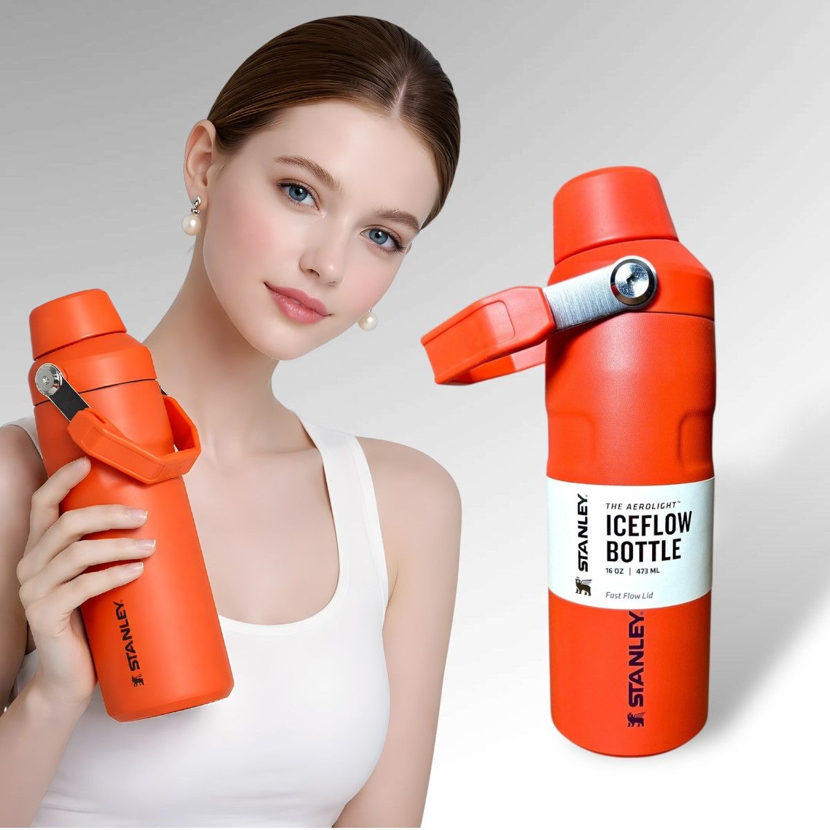 Other Stanley IceFlow Fast Flow Water Orange Bottle 16 oz Size ONE SIZE - 2 Thumbnail