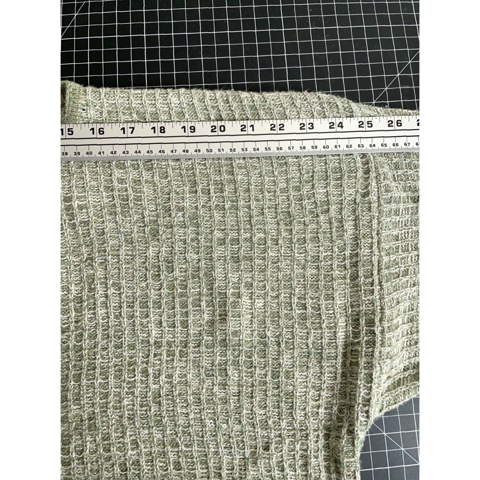 Vintage VINTAGE L'Homme Henley Sweater Shirt Adult Medium Khaki Green Chunky Knit Size US M / EU 48-50 / 2 - 7 Thumbnail