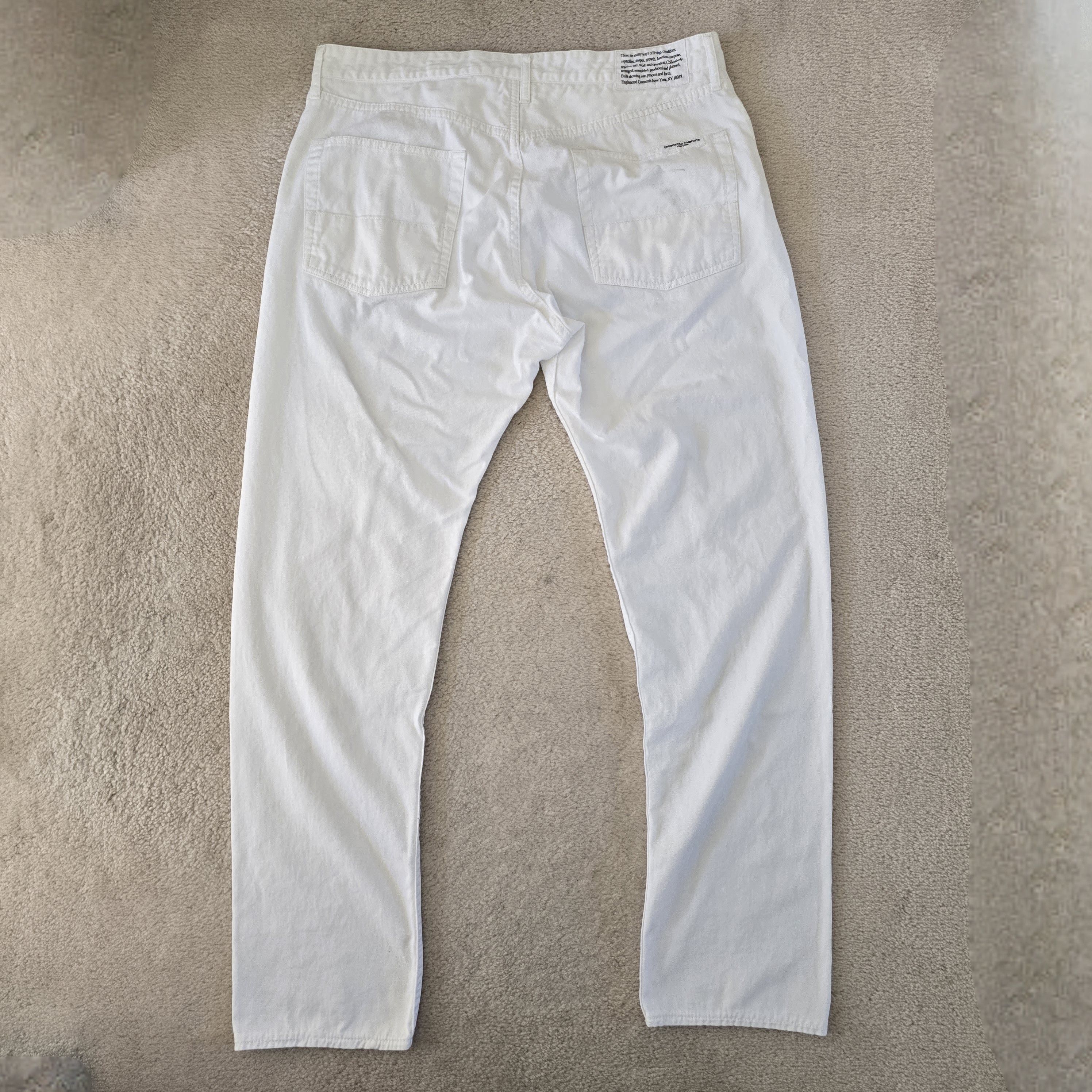 Engineered Garments Size 36 White 5 Pocket Pants 100% Cotton (Fits 35") MiUSA Size US 36 / EU 52 - 2 Thumbnail